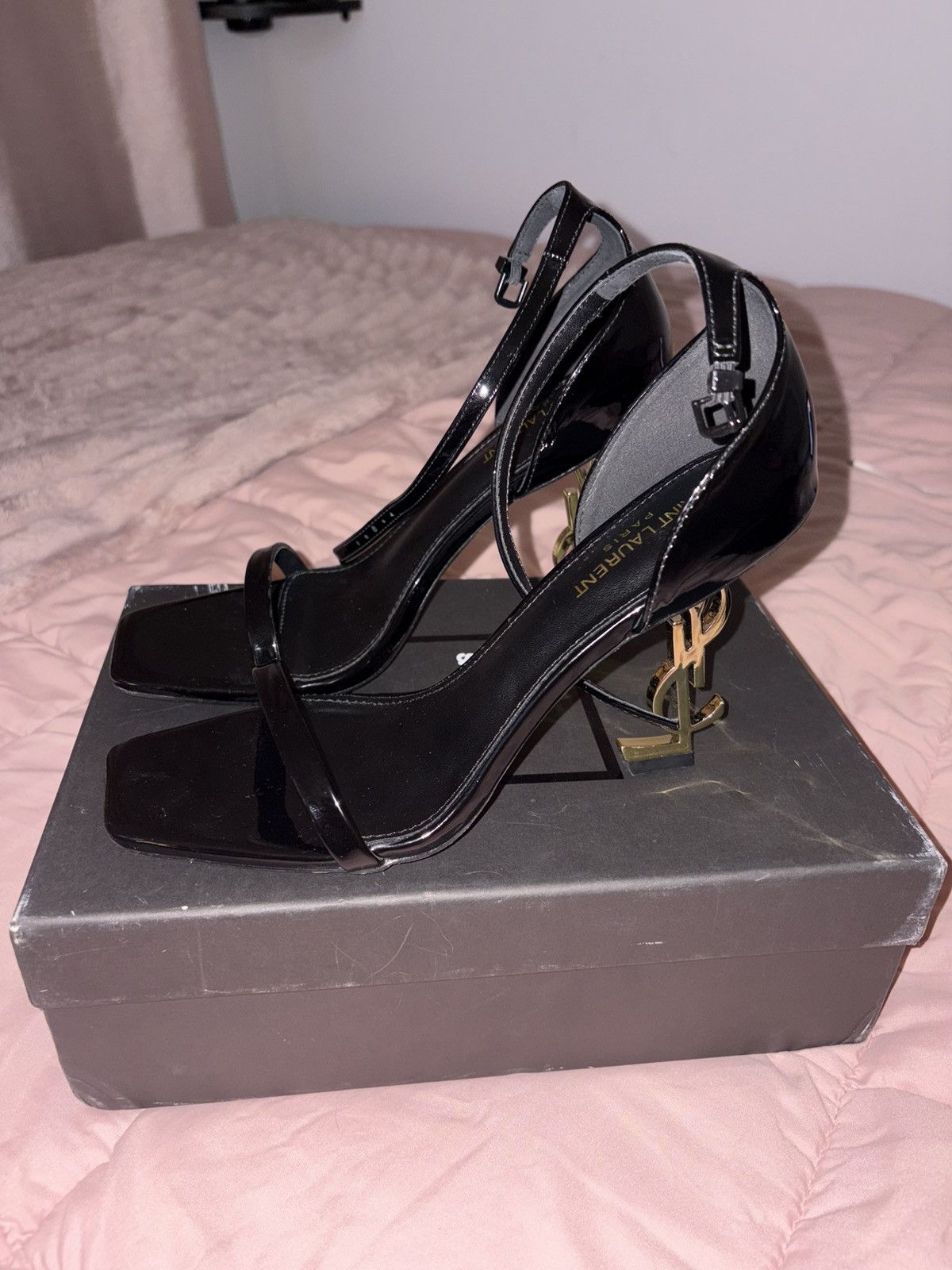 Yves Saint Laurent Opyum embellished patent-leather sandals Size US 9.5 / IT 39.5 - 3 Thumbnail