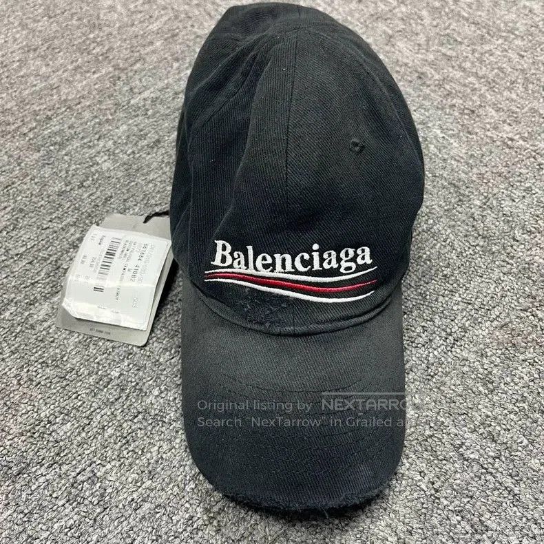Balenciaga Balenciaga Distressed Cotton Baseball Cap. Size ONE SIZE - 1 Thumbnail