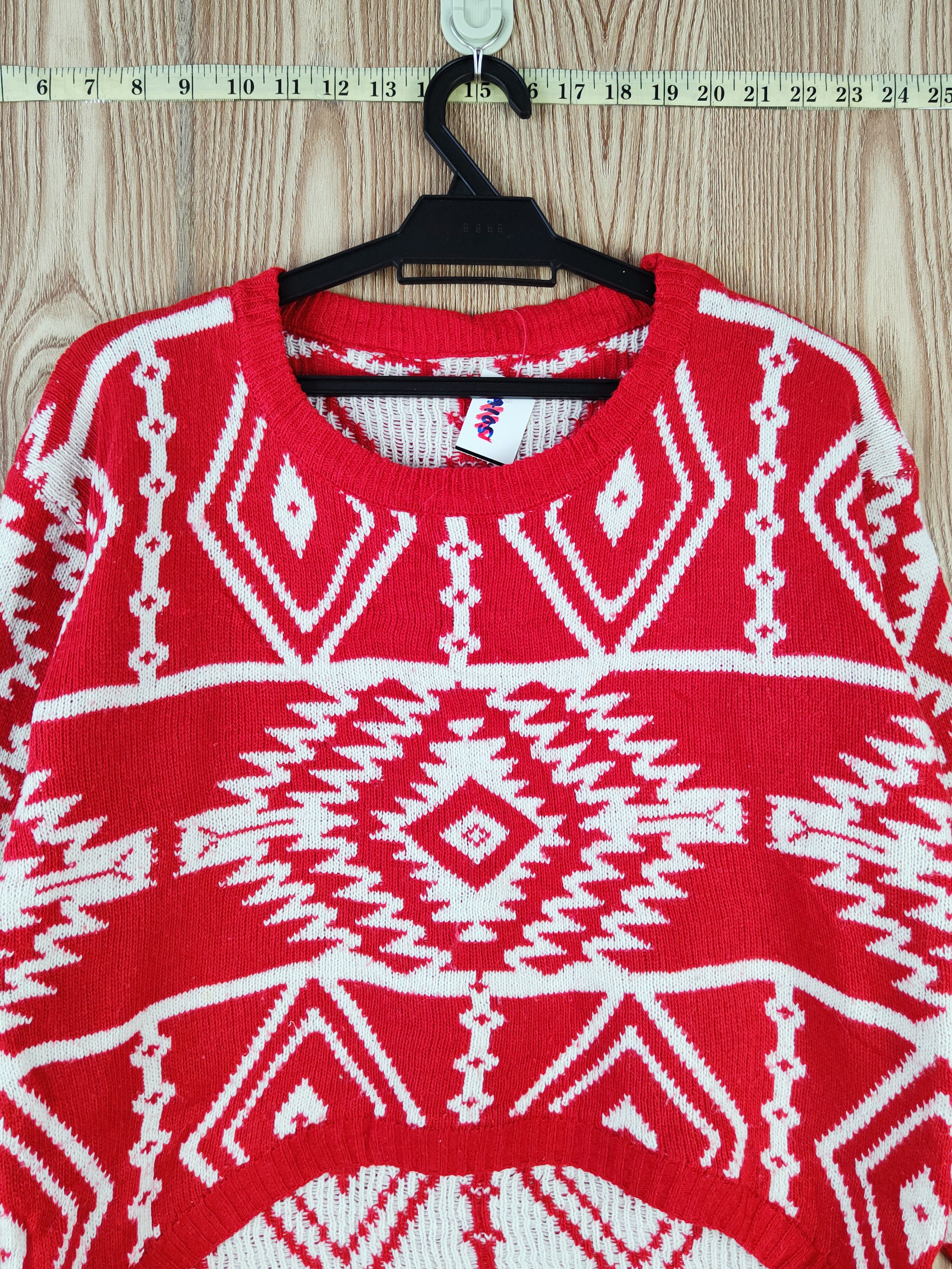 Japanese Brand Japan navajo art Red White Knitwear Sweatshirts #W554 Size US S / EU 44-46 / 1 - 2 Thumbnail