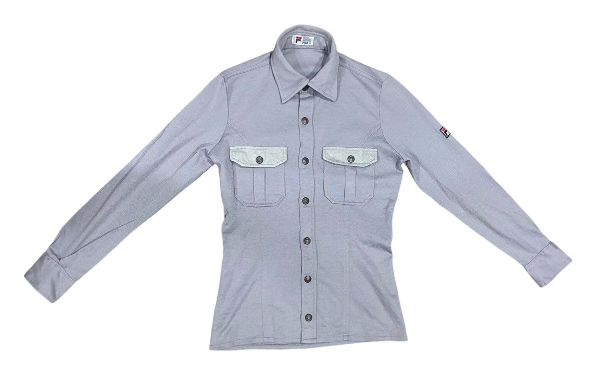 Fila × Vintage Vintage🔥FILA 80s Long Sleeve Button Shirt Size US XXS / EU 40 - 1 Thumbnail