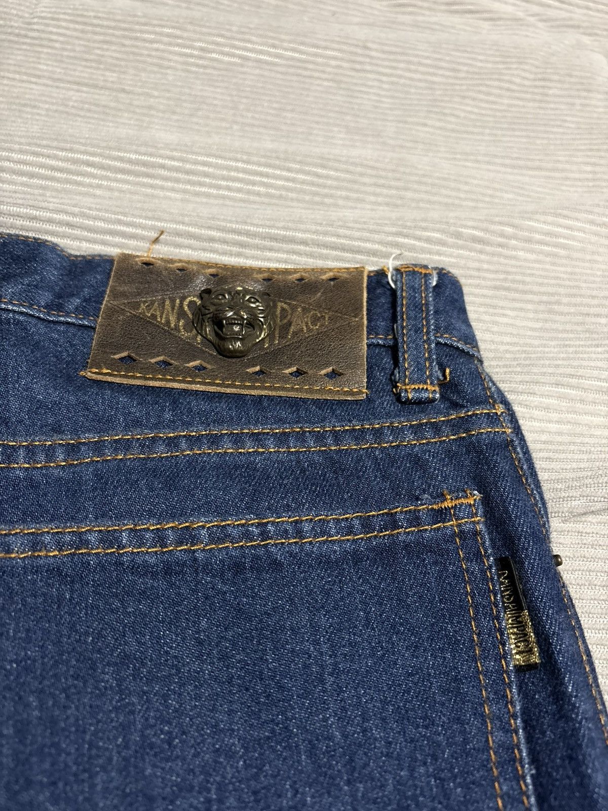 Kansai Yamamoto 90s Kansai Impact Dragon Tiger Embroidery Jeans Y2k Vintage Size US 28 / EU 44 - 7 Thumbnail