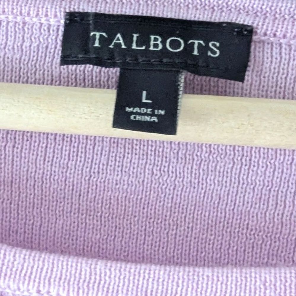 Talbots Talbots Light Pink Cable Knit Sweater Button Cuff Preppy Office Womens Sz L Size L / US 10 / IT 46 - 7 Thumbnail