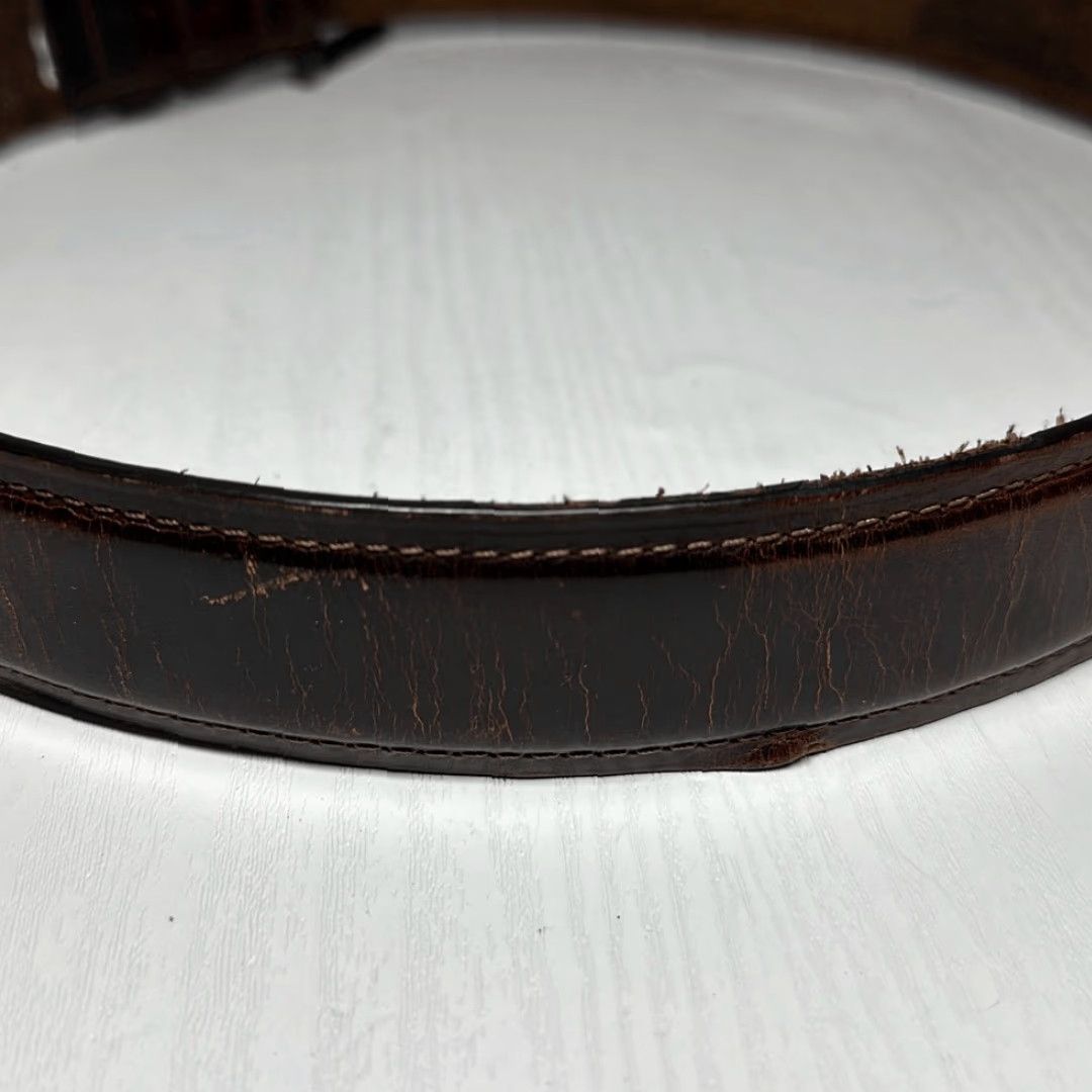 Vintage Columbia Belt Mens Double Loop Casual Dress with Single Prong Buckle for Jeans Khakis 36 Brown Brown 43” Belt Size US 36 / EU 52 - 5 Thumbnail