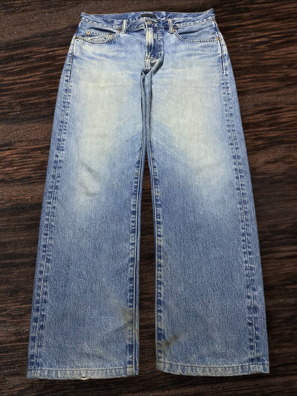 Helmut Lang × Uniqlo Vintage Japanese Brand Uniqlo Light Wash Loose Jeans Size US 32 / EU 48 - 1 Thumbnail