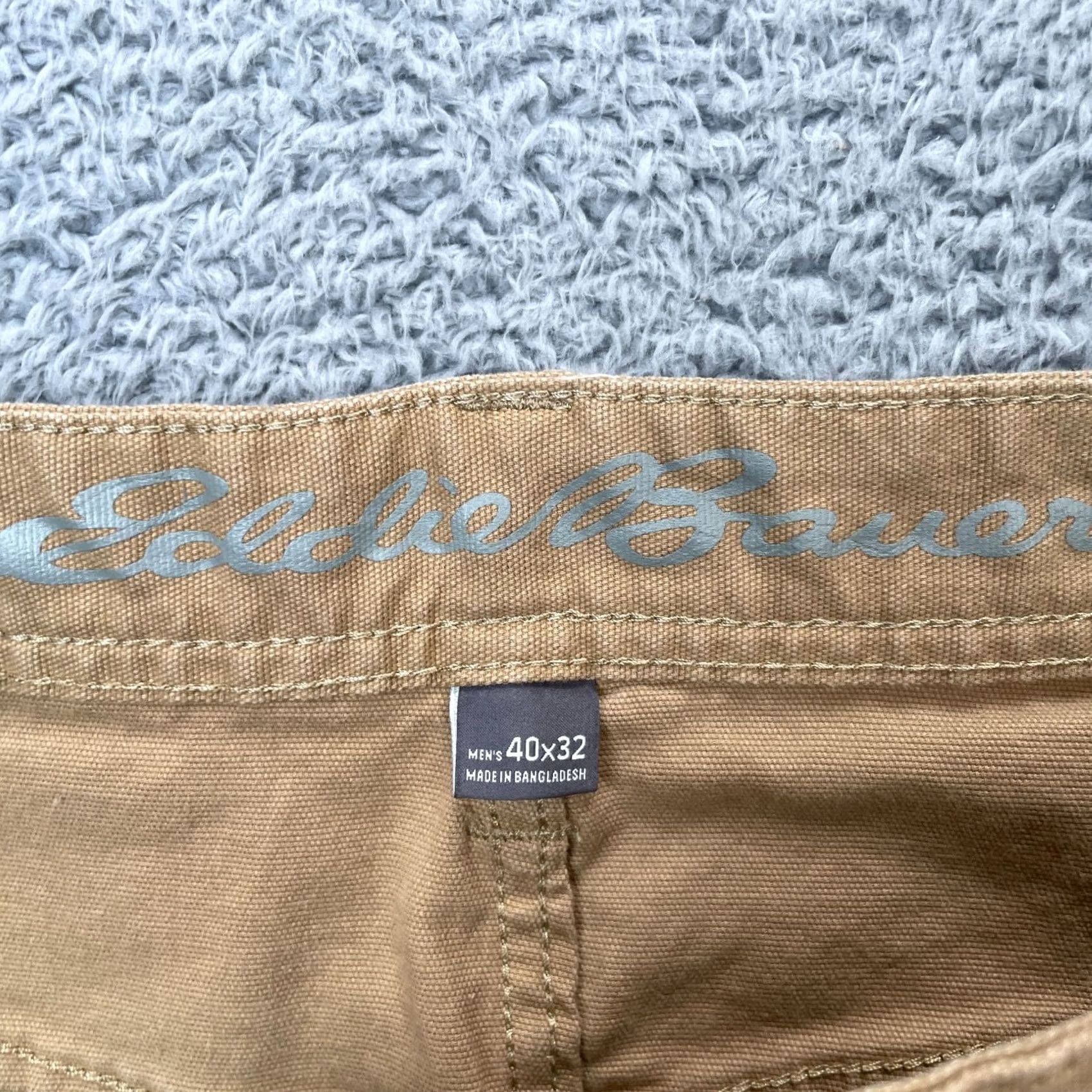 Eddie Bauer Eddie Bauer Mens Pants Brown Canvas Straight Leg Classic Fit Utility Logo 40x32 Size US 40 / EU 56 - 3 Thumbnail