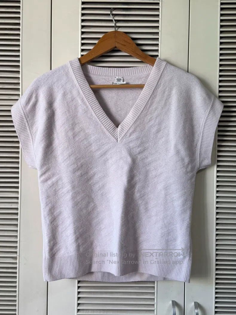 Hermes Hermes Nude pink knitted V-neck vest Size XXS / US 00 / IT 34 - 1 Thumbnail
