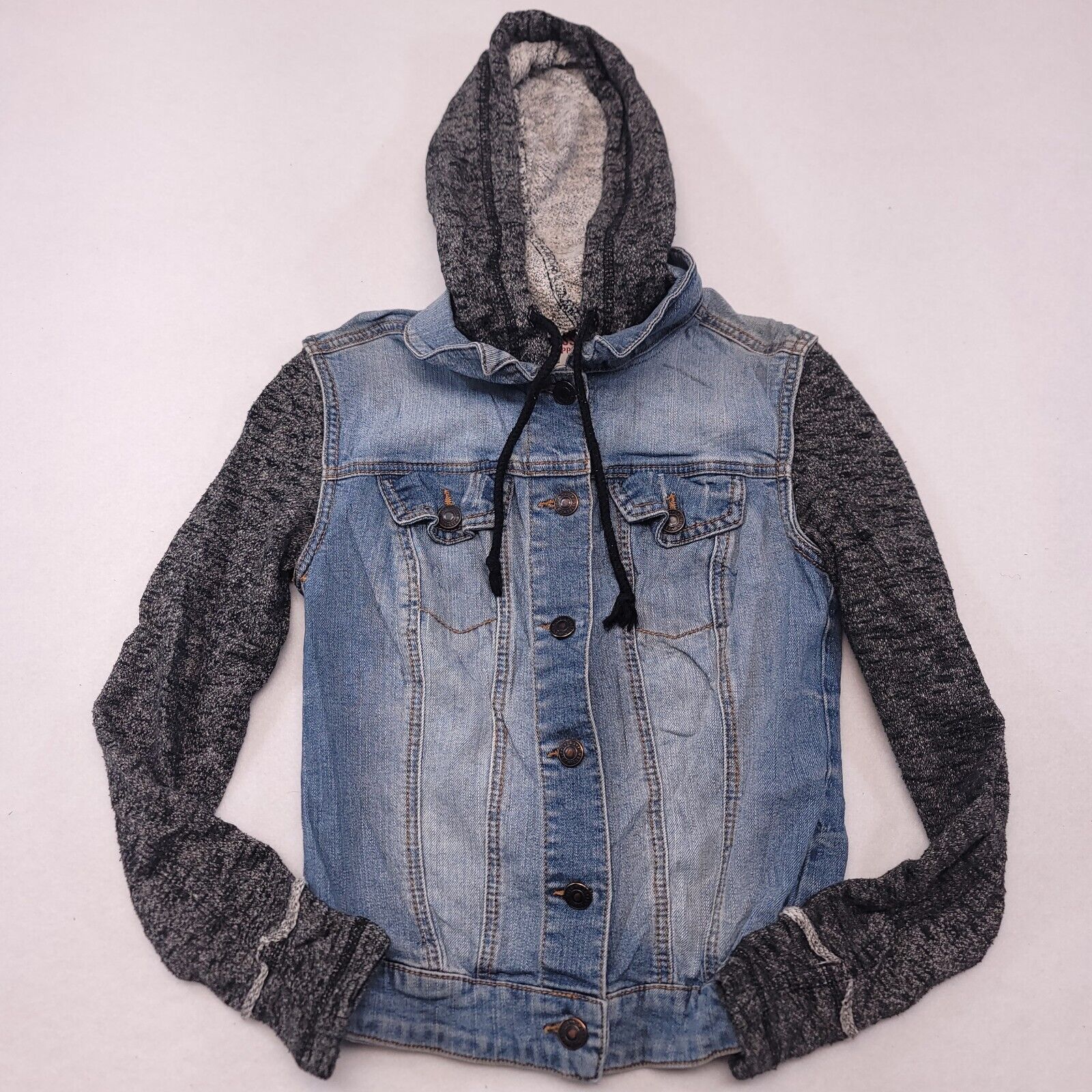 Mossimo Mossimo Supply Co Button Up Denim Hoodie Womens Size XS Gray Size XS / US 0-2 / IT 36-38 - 1 Thumbnail