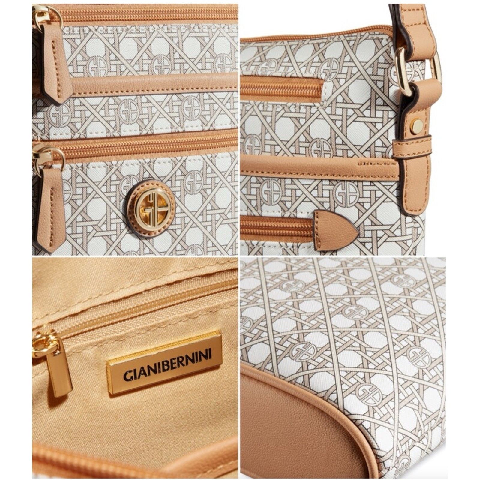 Giani Bernini Giani Bernini Caning Crossbody Saffiano White/humus NWT $80 Size ONE SIZE - 2 Thumbnail