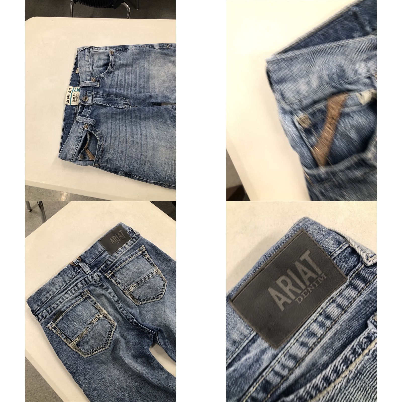 Ariat Ariat M7 Slim Fit Straight Leg Jeans Mens Size 30x29 Blue Denim Light Wash Size US 30 / EU 46 - 8 Thumbnail