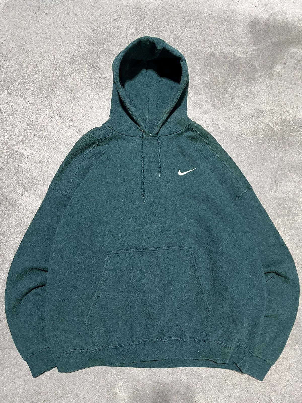 Nike × Vintage Vintage 90s Forest Green Nike Hoodie Size US XXL / EU 58 / 5 - 2 Thumbnail