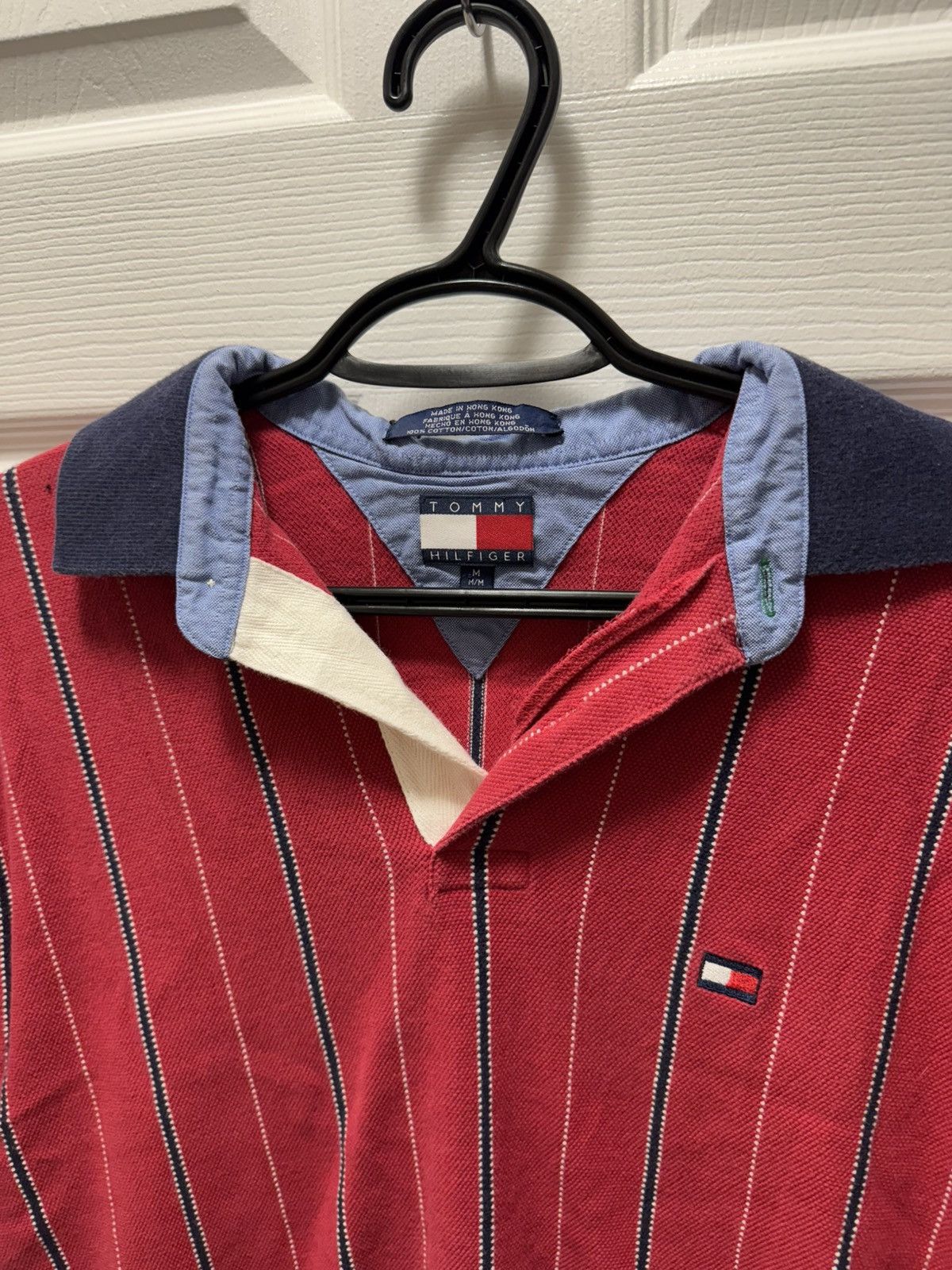 Tommy Hilfiger Tommy Hilfiger Vintage Stripped Polo Red 90s Size US M / EU 48-50 / 2 - 2 Thumbnail