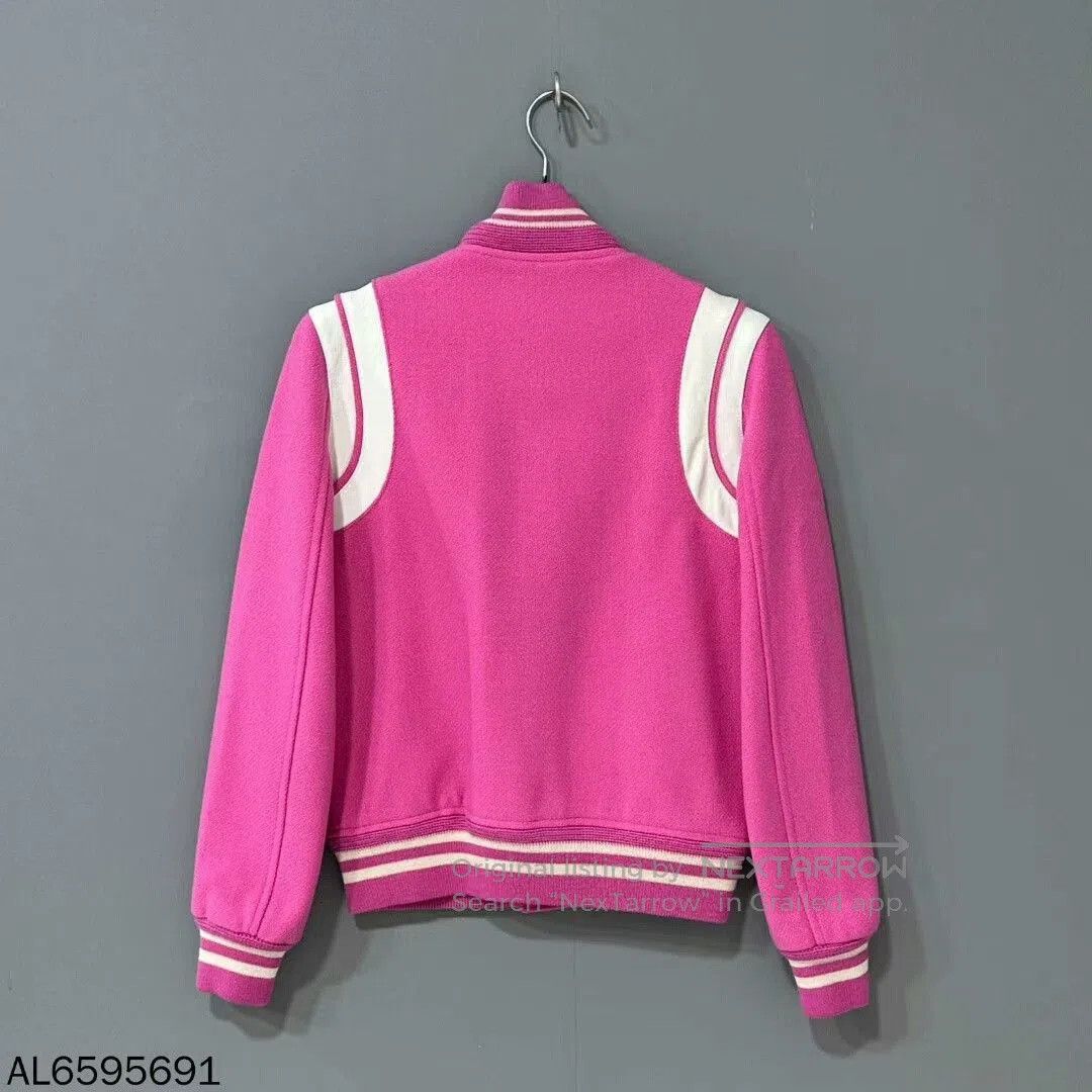 Saint Laurent Paris Pink Saint Laurent Paris Baseball Jacket. Size S / US 4 / IT 40 - 3 Thumbnail