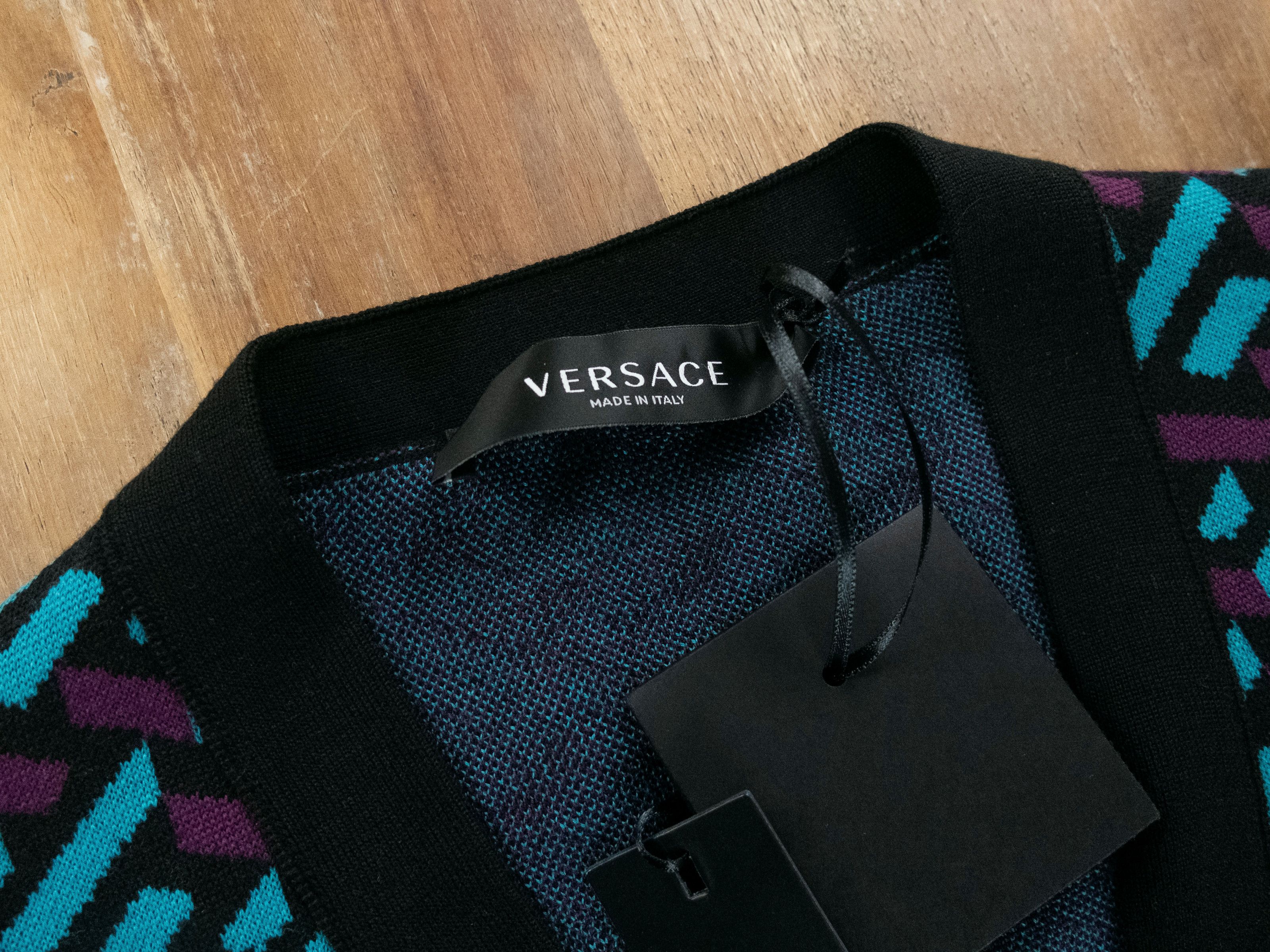 Versace VERSACE La Greca knit black wool cardigan sweater Large Size US L / EU 52-54 / 3 - 5 Thumbnail