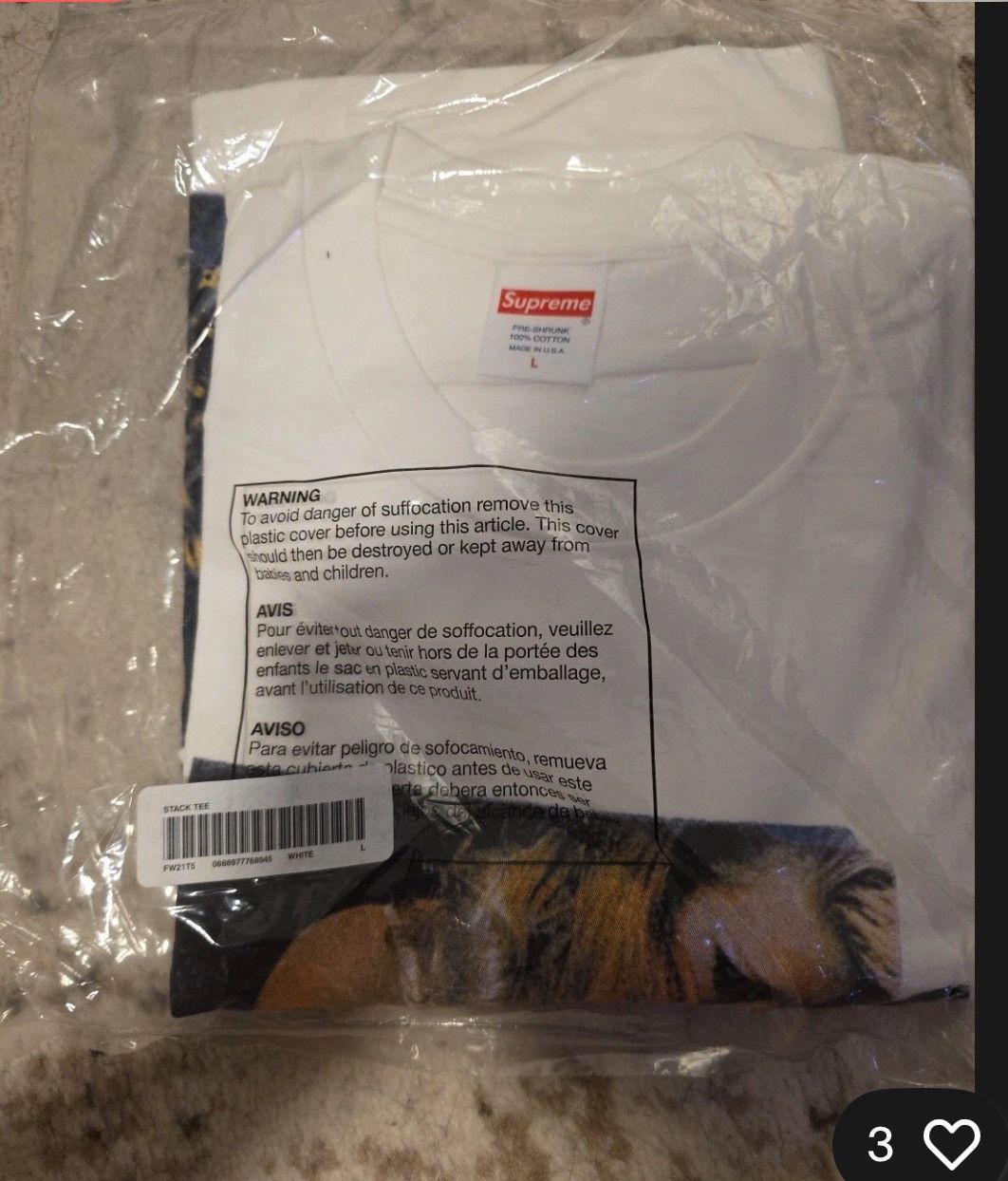 Supreme SUPREME STACK TEE- WHITE 100% AUTHENTIC/ BRAND NEW Size US L / EU 52-54 / 3 - 2 Thumbnail