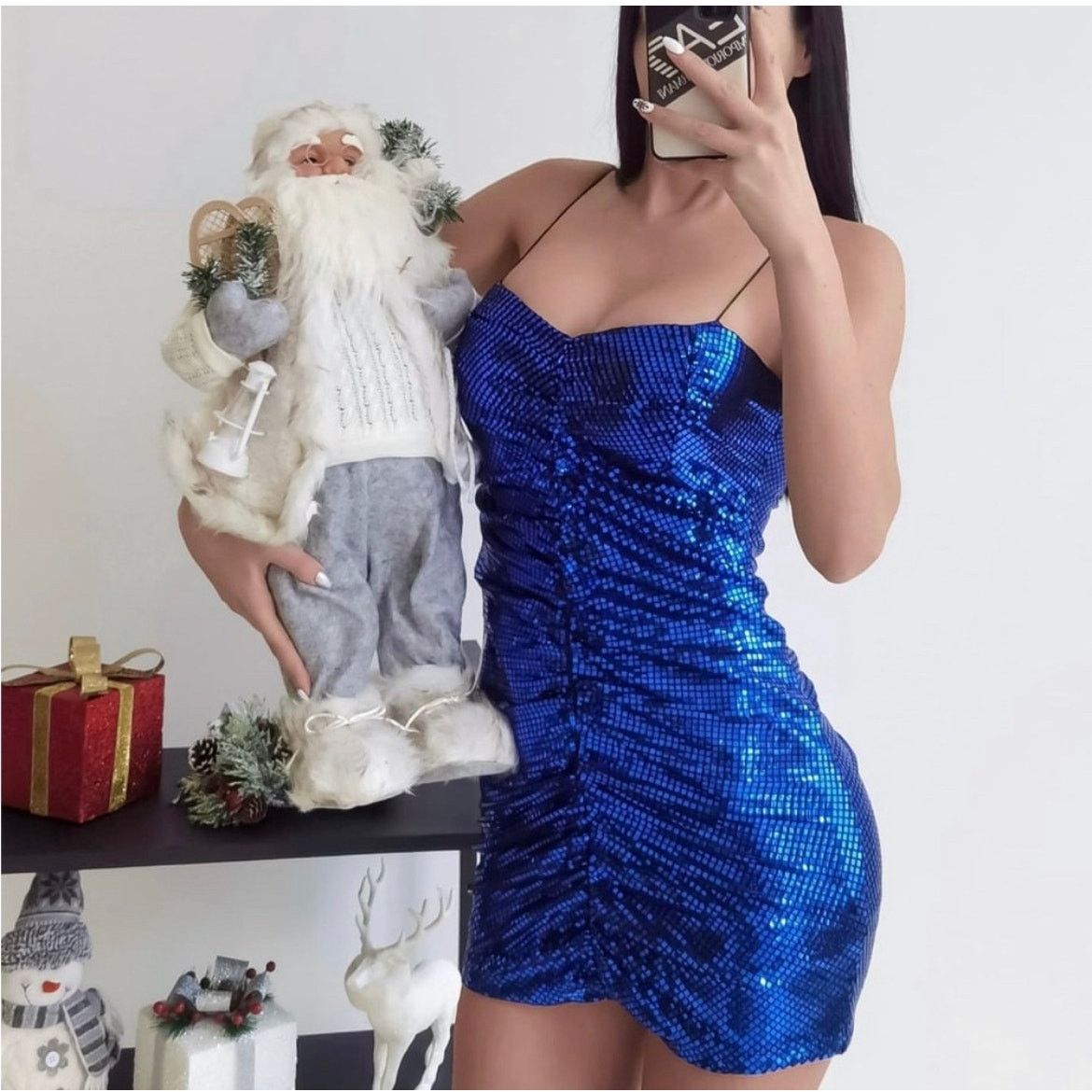 Zara ZARA BLOGGER FAVORITE SPARKLY DRAPED DRESS INK BLUE Size S / US 4 / IT 40 - 9 Thumbnail