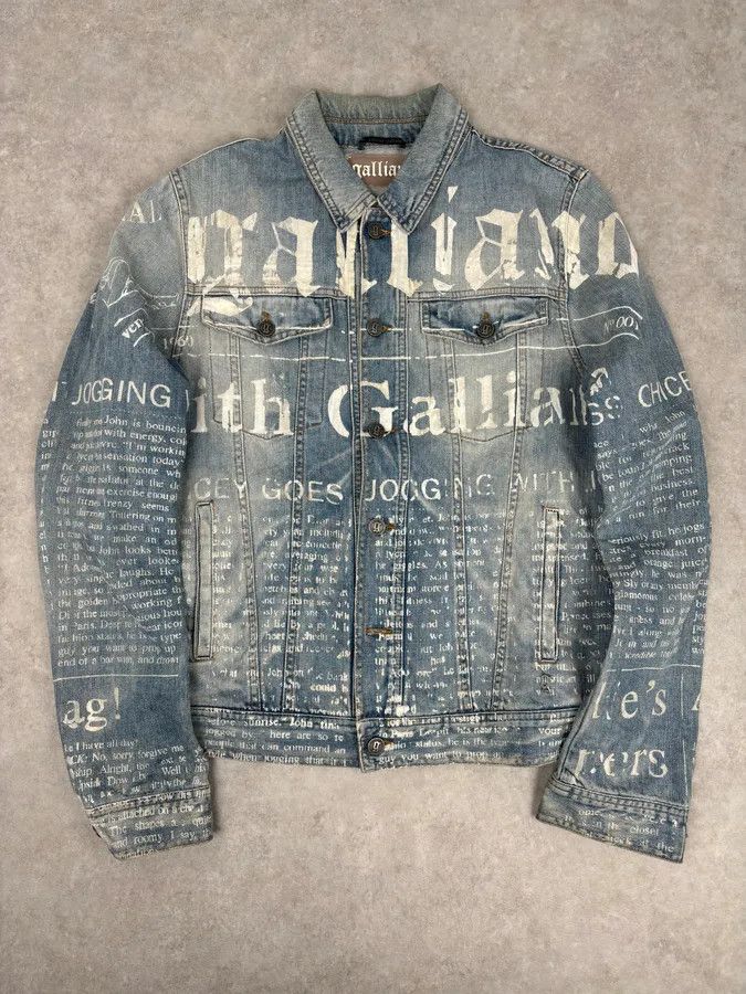 John Galliano AW2011 John Galliano Light Blue Denim Gazette Magazine Denim Jacket Size US L / EU 52-54 / 3 - 1 Thumbnail