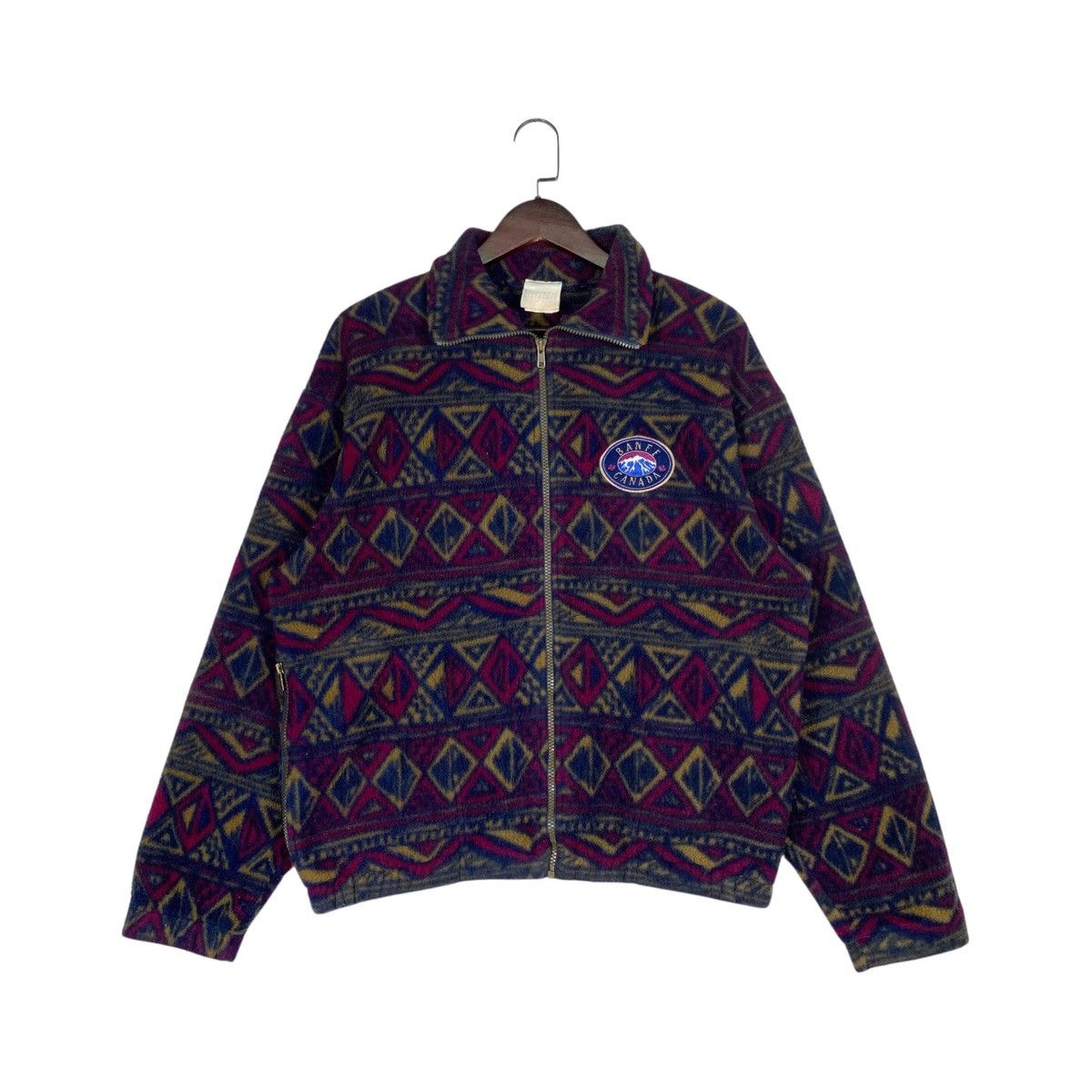 Vintage Vintage 90s Banff Canada Aztec Native Navajo Fleece Sweater Size US S / EU 44-46 / 1 - 1 Thumbnail