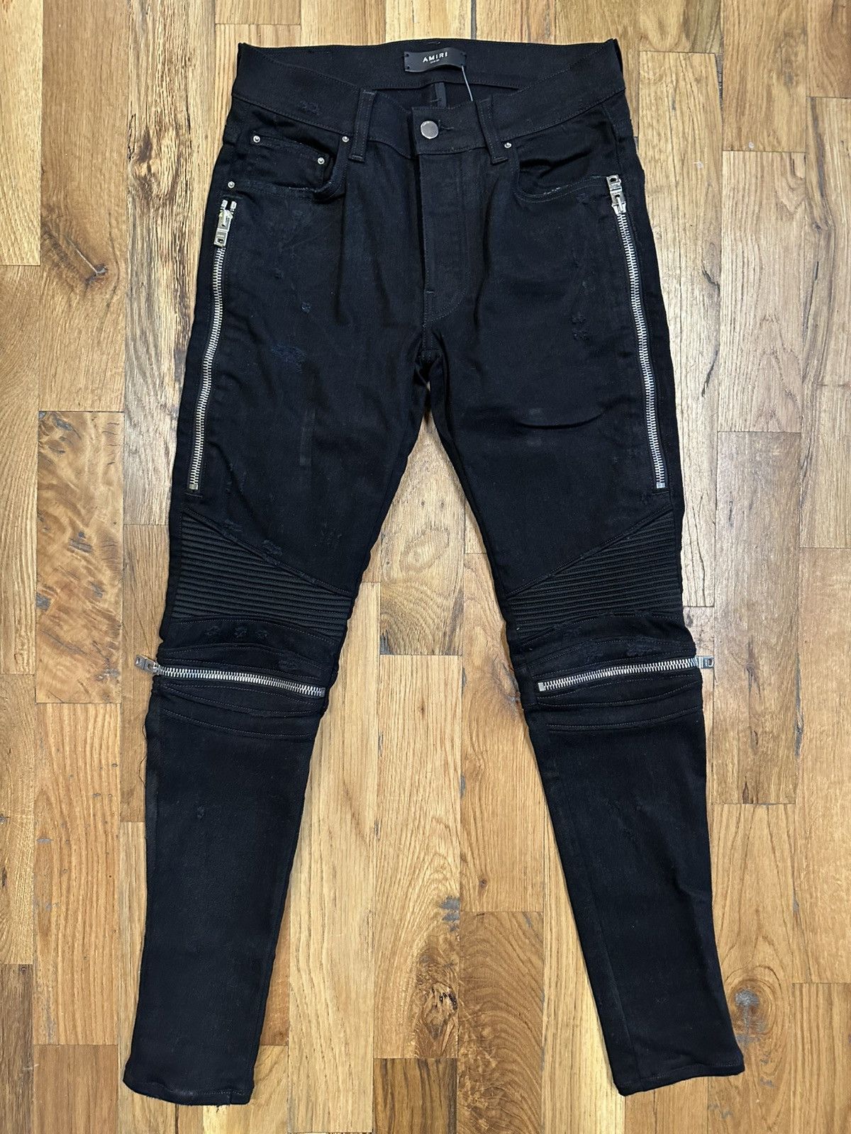 Amiri Amiri Side Patch Letters Black Denim Jeans Size 30