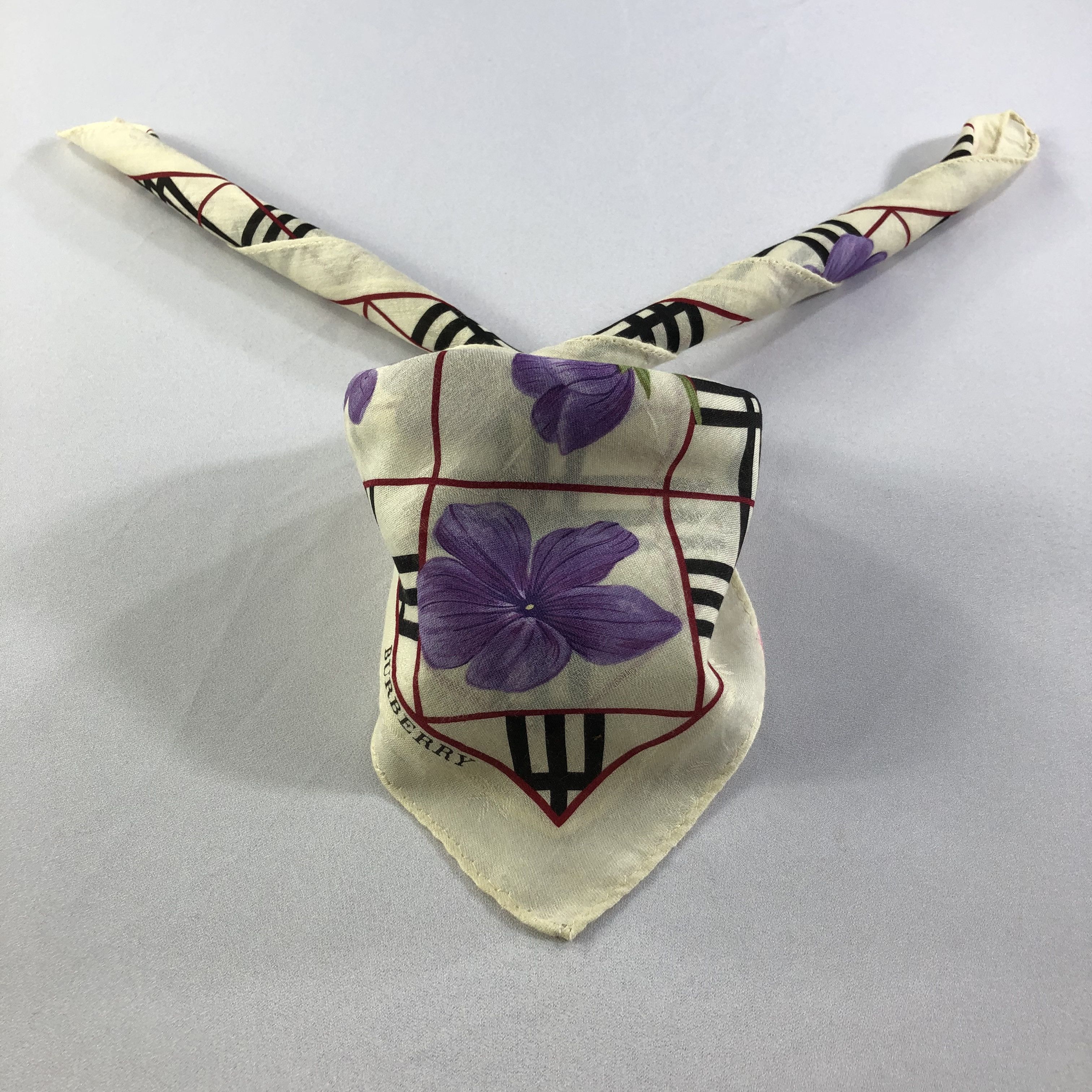 Burberry Burberry Handkerchief Neckerchief Bandana H2127 Size ONE SIZE - 2 Thumbnail