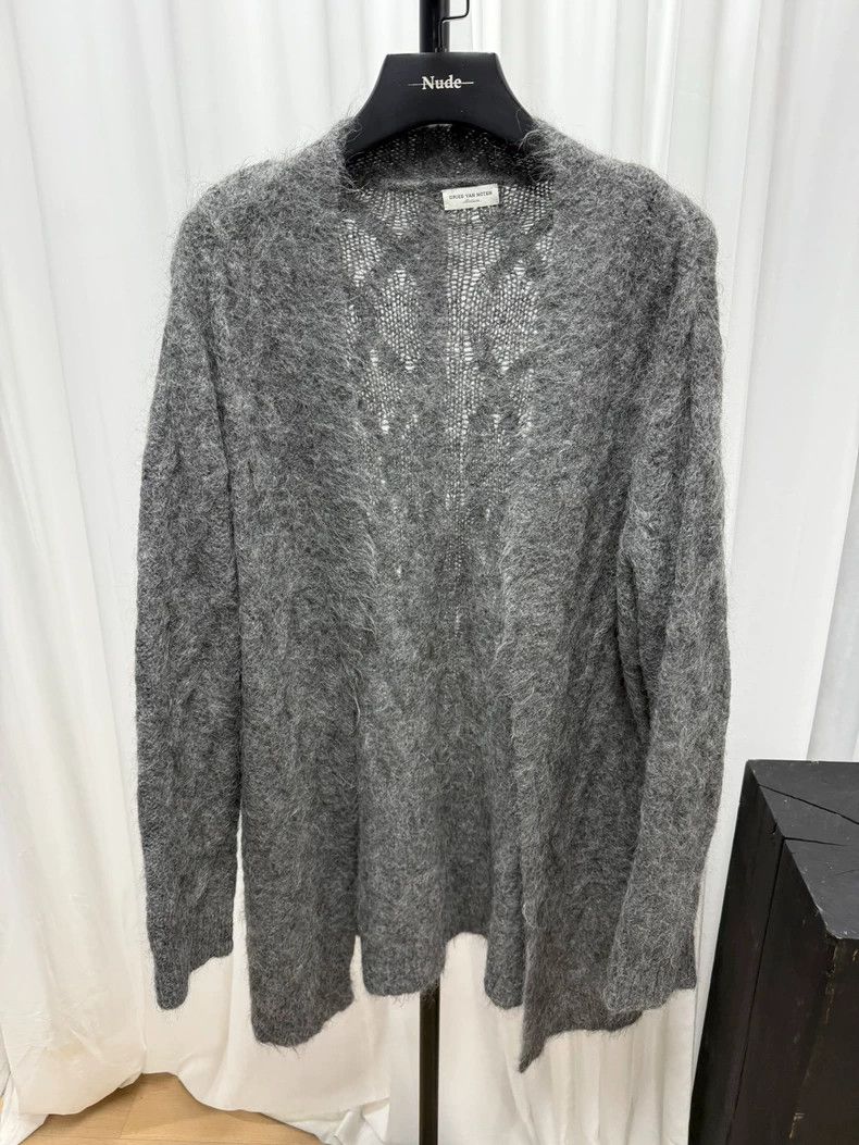 Dries Van Noten Dries van noten Mohair check knit cardigan shirt 2506-Nexta Size US M / EU 48-50 / 2 - 1 Thumbnail