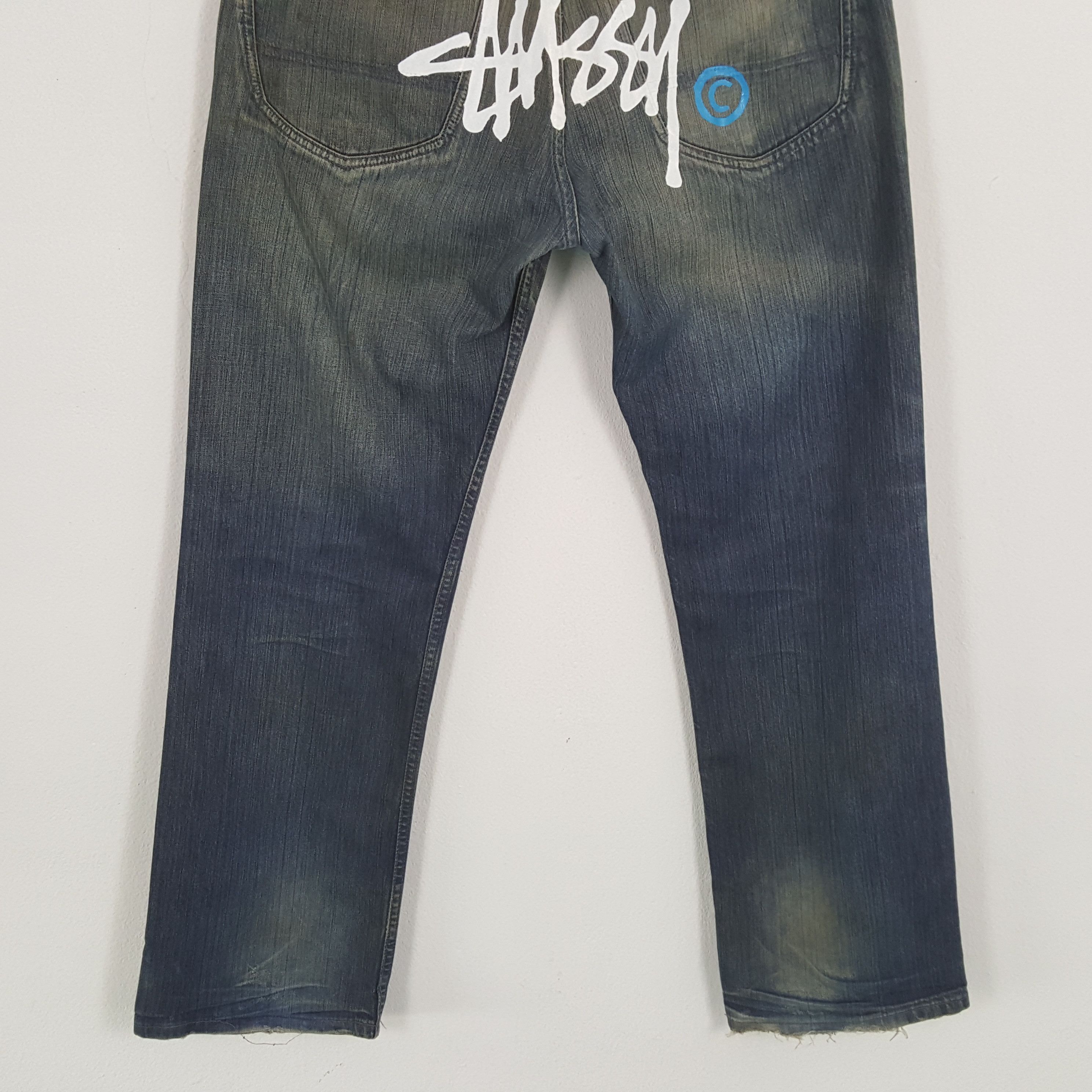 Stussy × Vintage Vintage STUSSY Streetwear Skateboard Logo Custom Style Jean Size US 33 - 3 Thumbnail