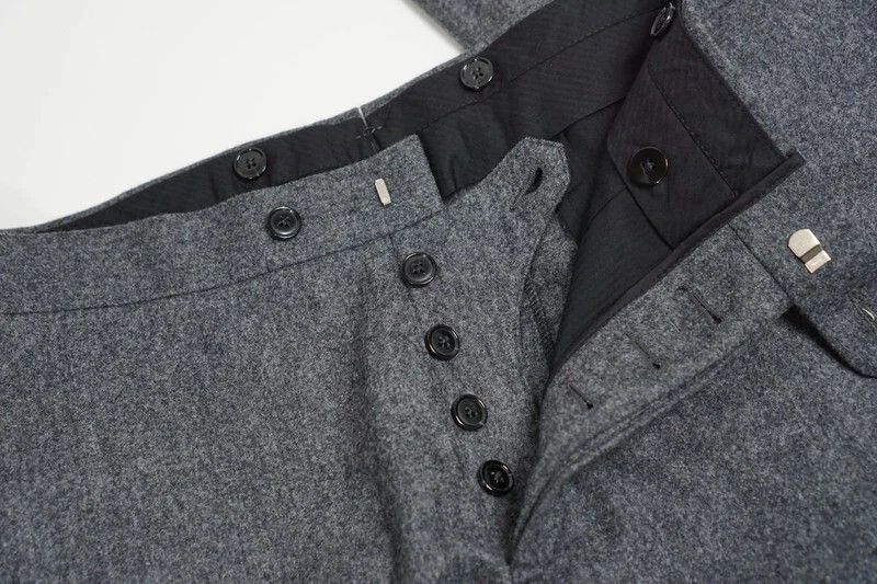 Suitsupply Men Suitsupply Brescia Trousers Flannel Wool Grey Size US44 Size 44R - 3 Thumbnail