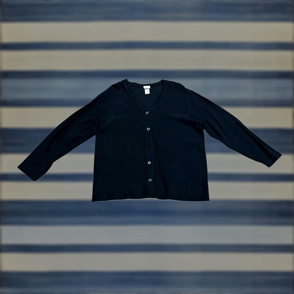 Vintage VINTAGE L.L.Bean Cardigan Sweater Woman Black Petite Large Button Up 90s Y2K Knit Size L / US 10 / IT 46 - 1 Thumbnail