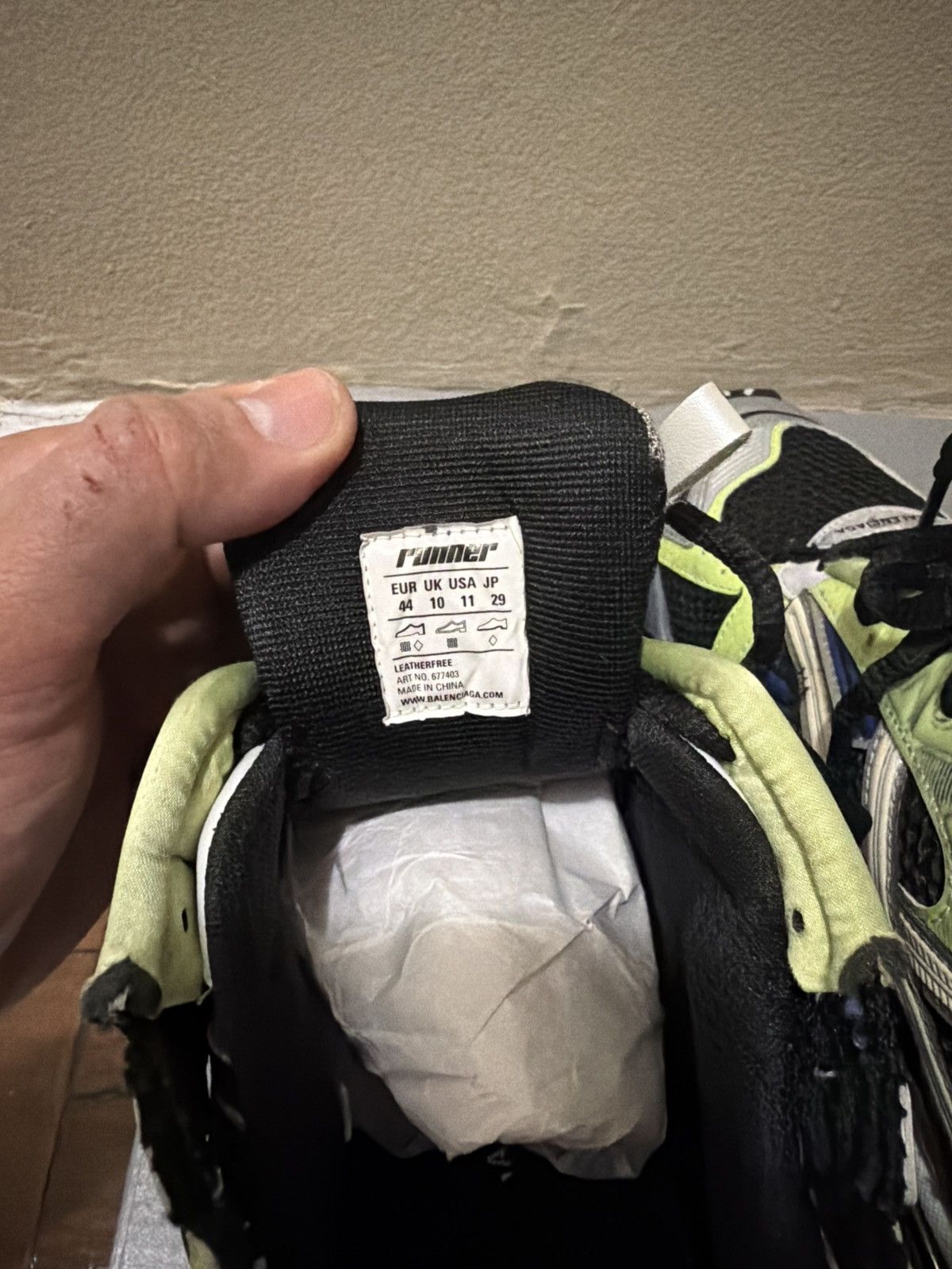 Balenciaga Balenciaga Mesh Runner Green Blue Black Grey Size US 11 / EU 44 - 4 Thumbnail