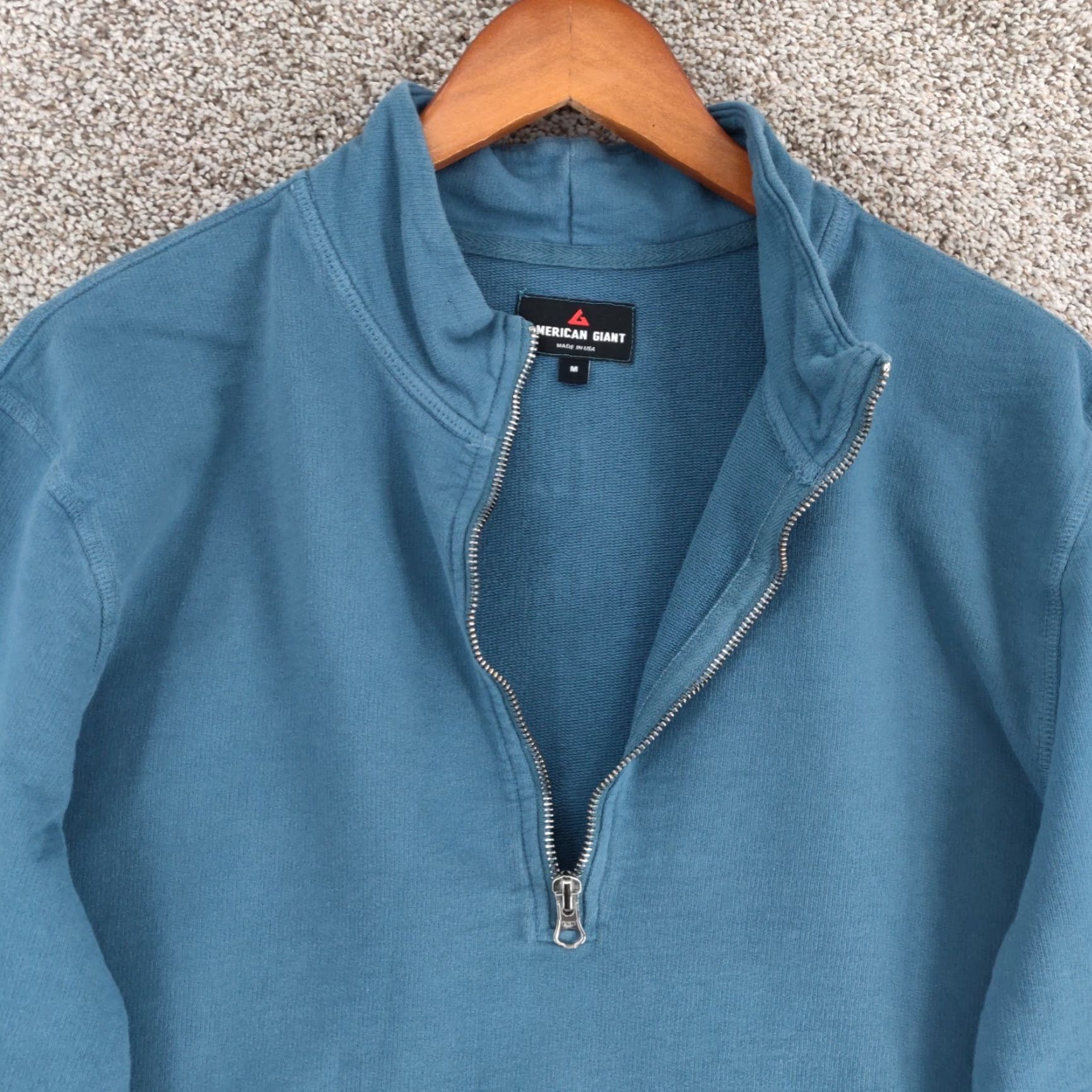 Vintage American Giant Sweater Mens Medium Blue Pullover Cotton Midweight Front Pocket Size US M / EU 48-50 / 2 - 3 Thumbnail
