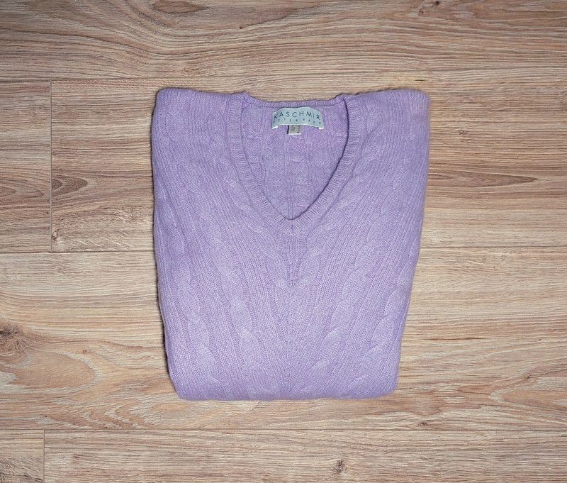 Vintage 100% cashmere sweater light purple luxury soft unique Size XL / US 12-14 / IT 48-50 - 2 Thumbnail