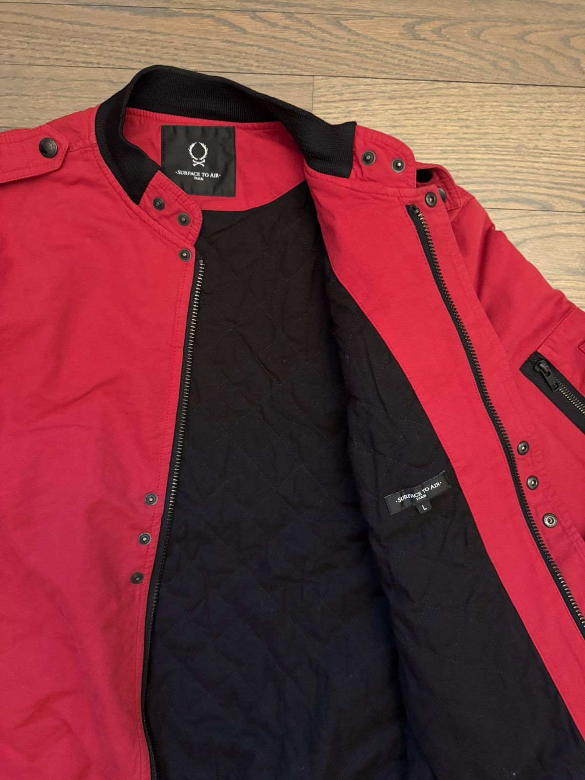Surface To Air Surface To Air Paris Red Bomber Jacket Size US L / EU 52-54 / 3 - 8 Thumbnail