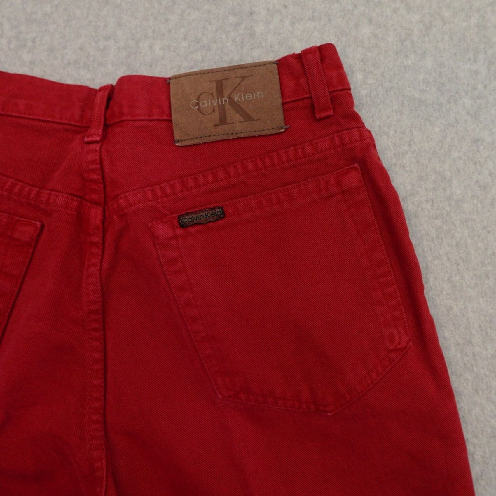 Calvin Klein VINTAGE Calvin Klein Womens Jeans 12 (12X28) Red Denim High Rise Zipper Fly Straight Jeans Womens Size 12 Red Denim Zipper Size 34" / US 12 / IT 48 - 4 Thumbnail