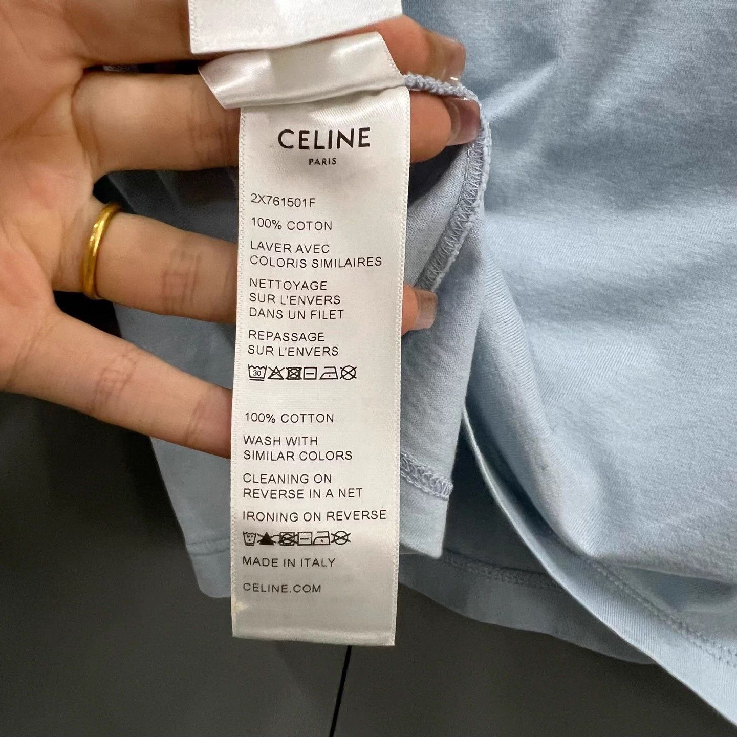 Celine Celine Blue Logo Short Sleeve 95 New Sz as pic Size XL / US 12-14 / IT 48-50 - 3 Thumbnail