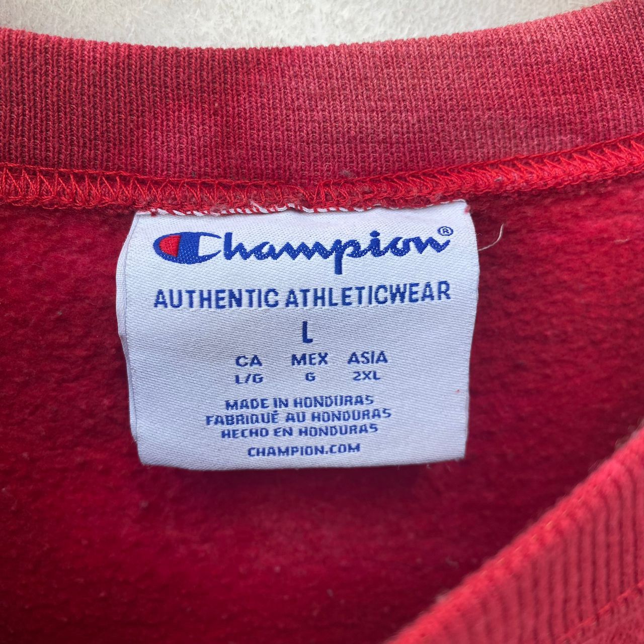 Champion INDIANA SWEATSHIRT BLEACH WASH LARGE PULLOVER RED Size US L / EU 52-54 / 3 - 5 Thumbnail