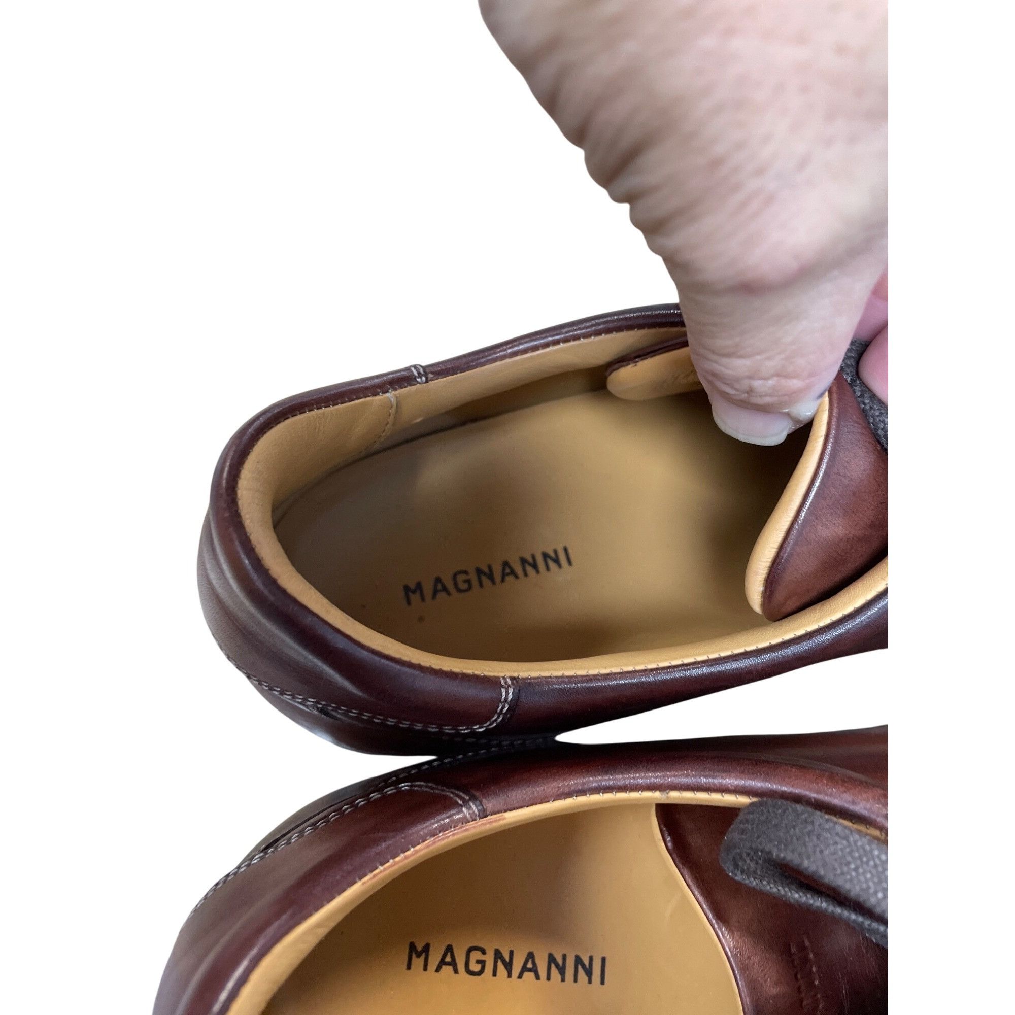 Magnanni Magnanni Mens brown luxury Portugal made leather sneakers si Size US 11 / EU 44 - 16 Thumbnail