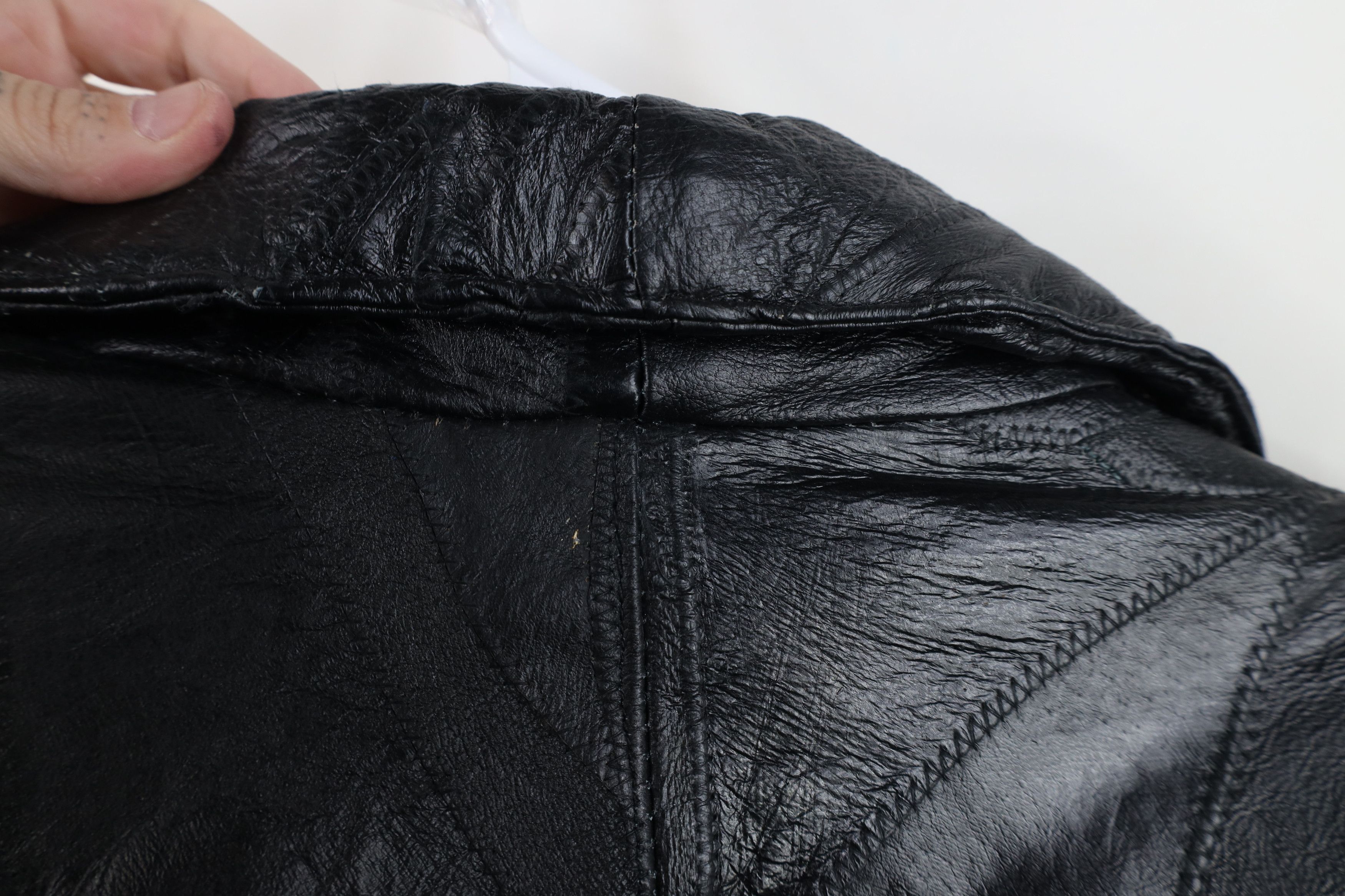 Vintage Vintage 90s Streetwear Belted Leather Trench Coat Jacket Size L / US 10 / IT 46 - 11 Thumbnail