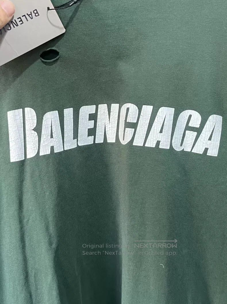 Balenciaga Balenciaga Forest Green Destroyed Short Sleeve Size US XS / EU 42 / 0 - 4 Thumbnail