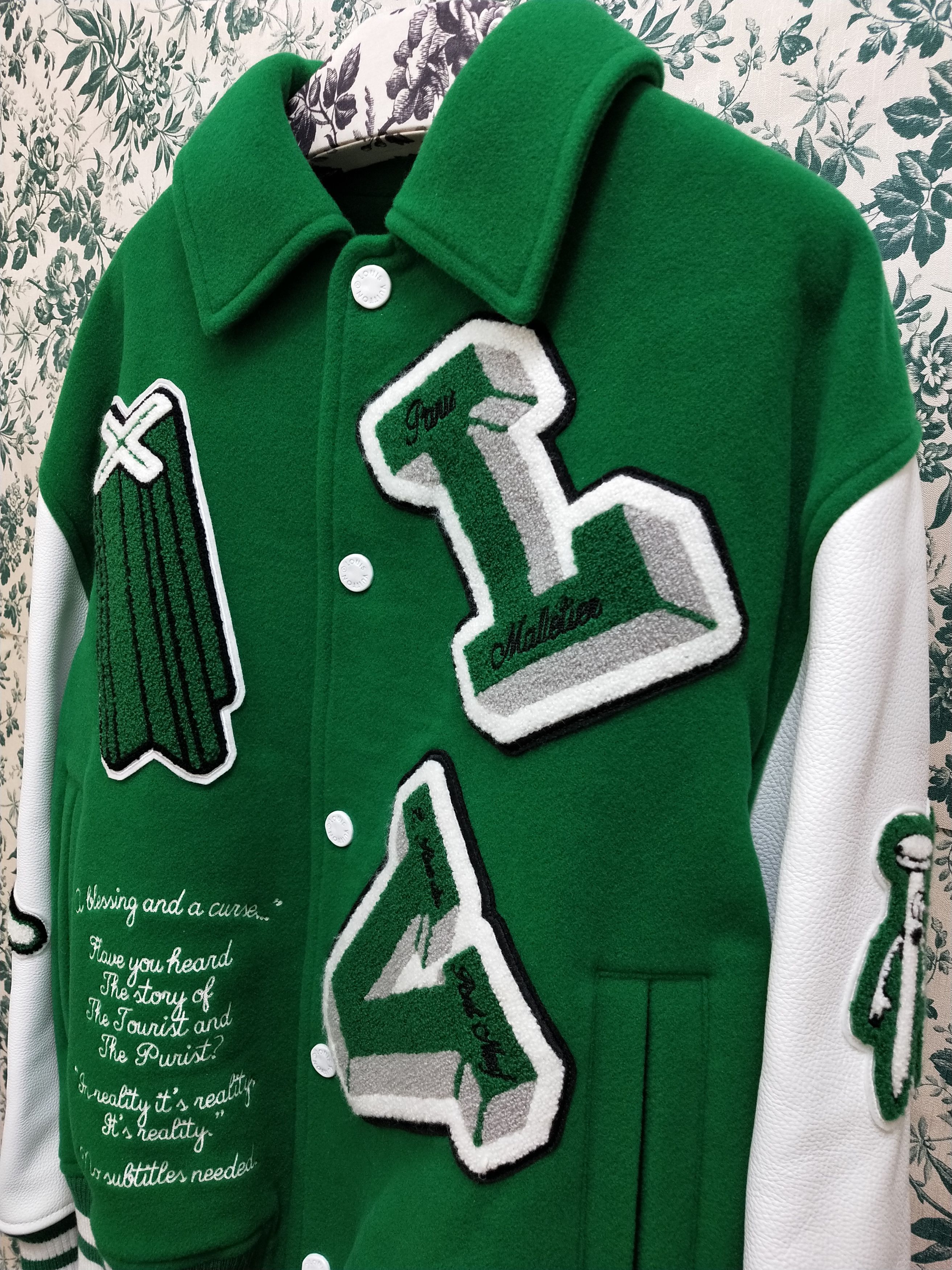 Louis Vuitton × Virgil Abloh Green Varsity Jacket Size US M / EU 48-50 / 2 - 3 Thumbnail