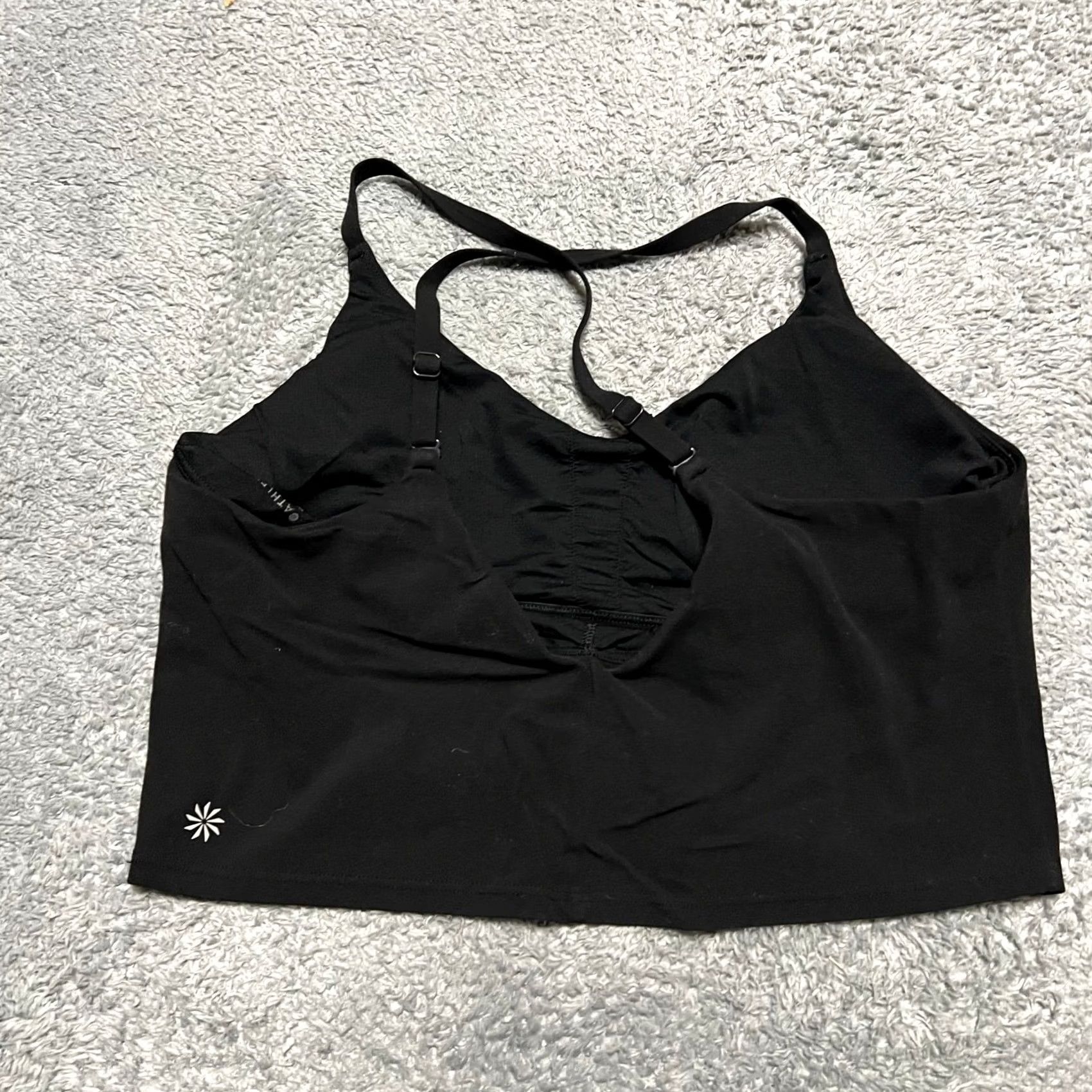 Athleta Athleta Sports Bra Womens M Black Crop Top Strappy Size M / US 6-8 / IT 42-44 - 2 Thumbnail
