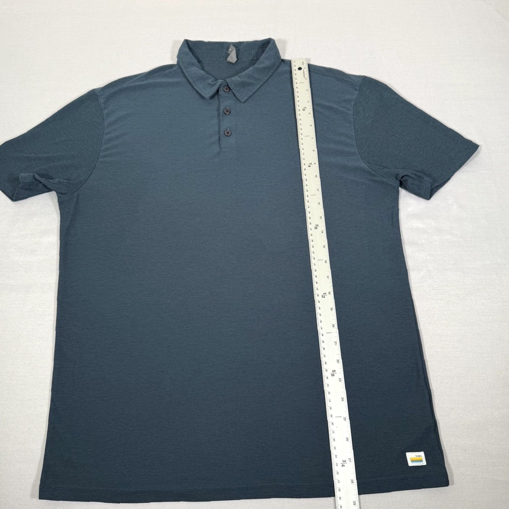 Vuori Vuori Polo Shirt Mens Large Blue Short Sleeve 3-Button Collared Stretch Lightweight Golf Modern Sports Logo Men Size US L / EU 52-54 / 3 - 5 Thumbnail