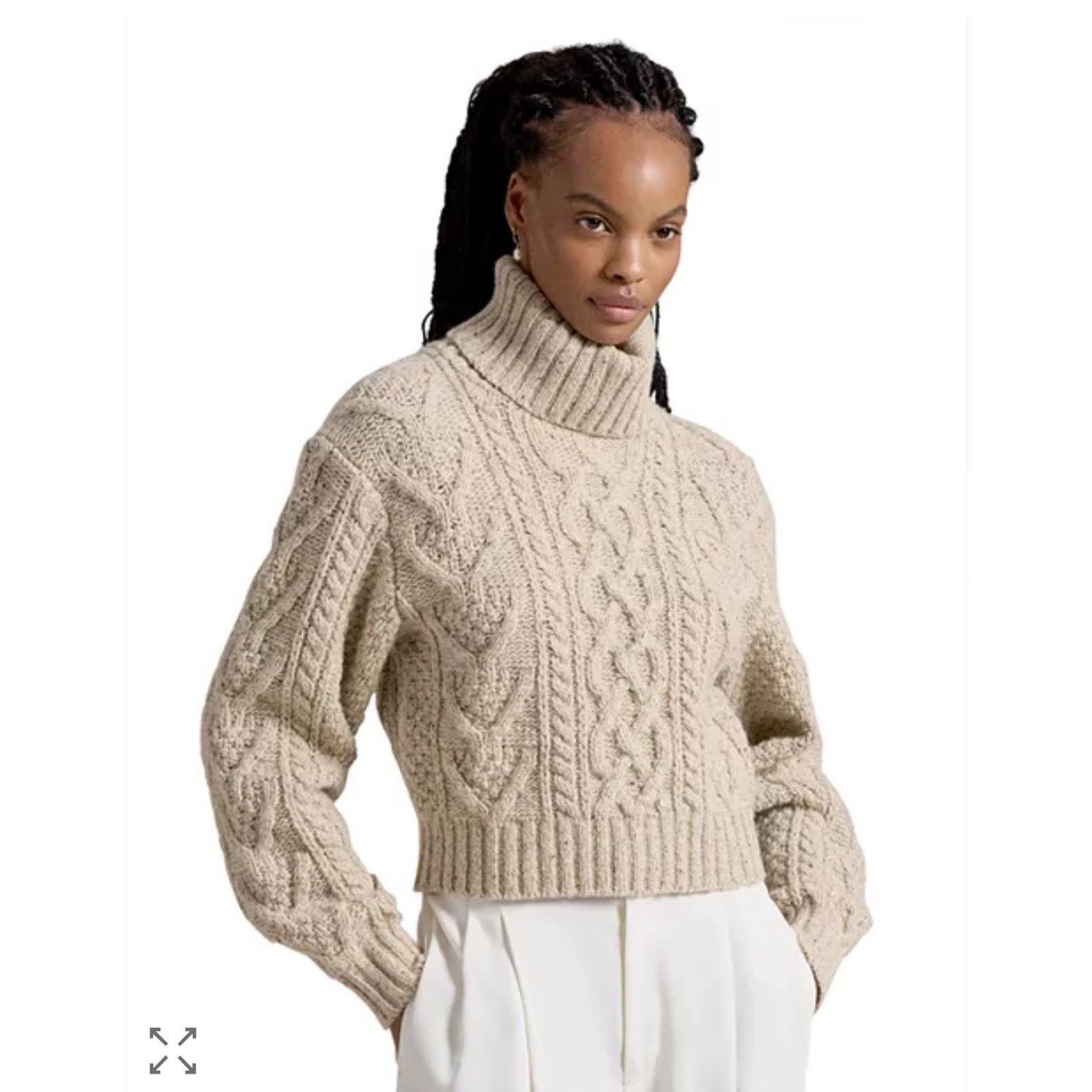 Ralph Lauren NWT Polo Ralph Lauren Women Aran Knit Merino Wool Turtleneck Size S / US 4 / IT 40 - 7 Thumbnail