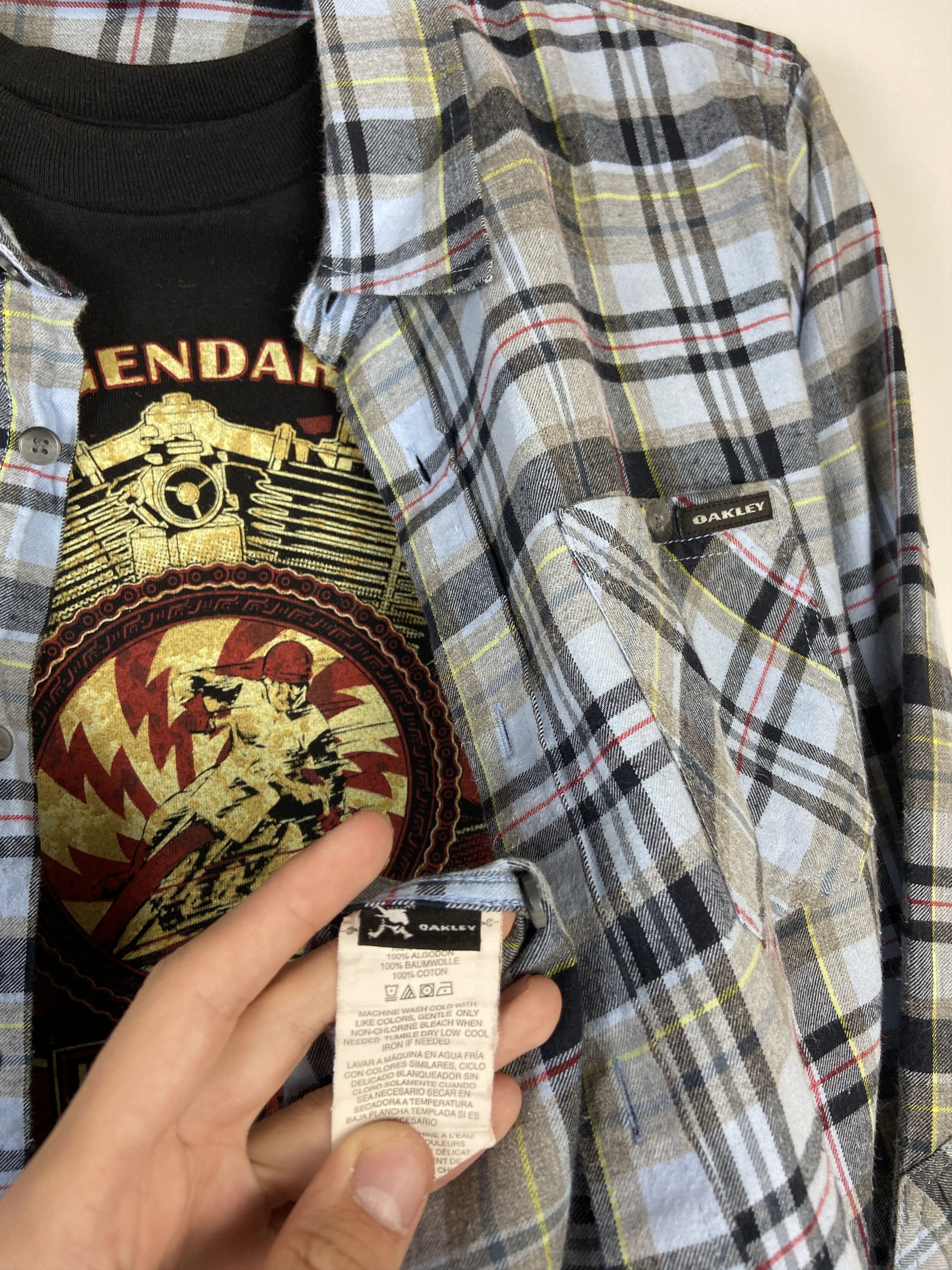 Oakley × Vintage Oakley Flannel Shirt Button Up Size US S / EU 44-46 / 1 - 7 Thumbnail