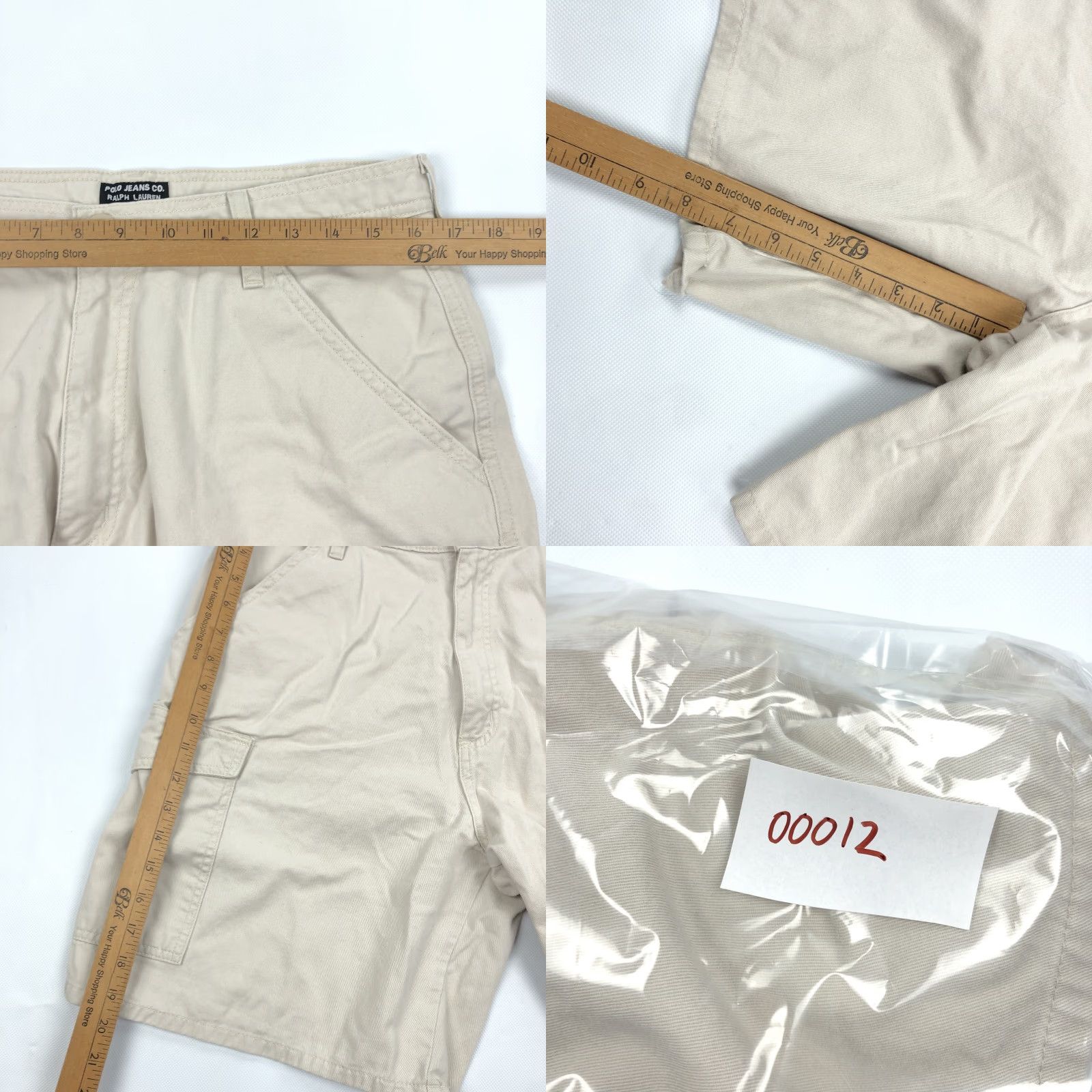 Vintage Polo Jeans Co. Ralph Lauren Men's Khaki Cotton Cargo Shorts Size 34 Regular Fit Size US S / EU 44-46 / 1 - 8 Thumbnail