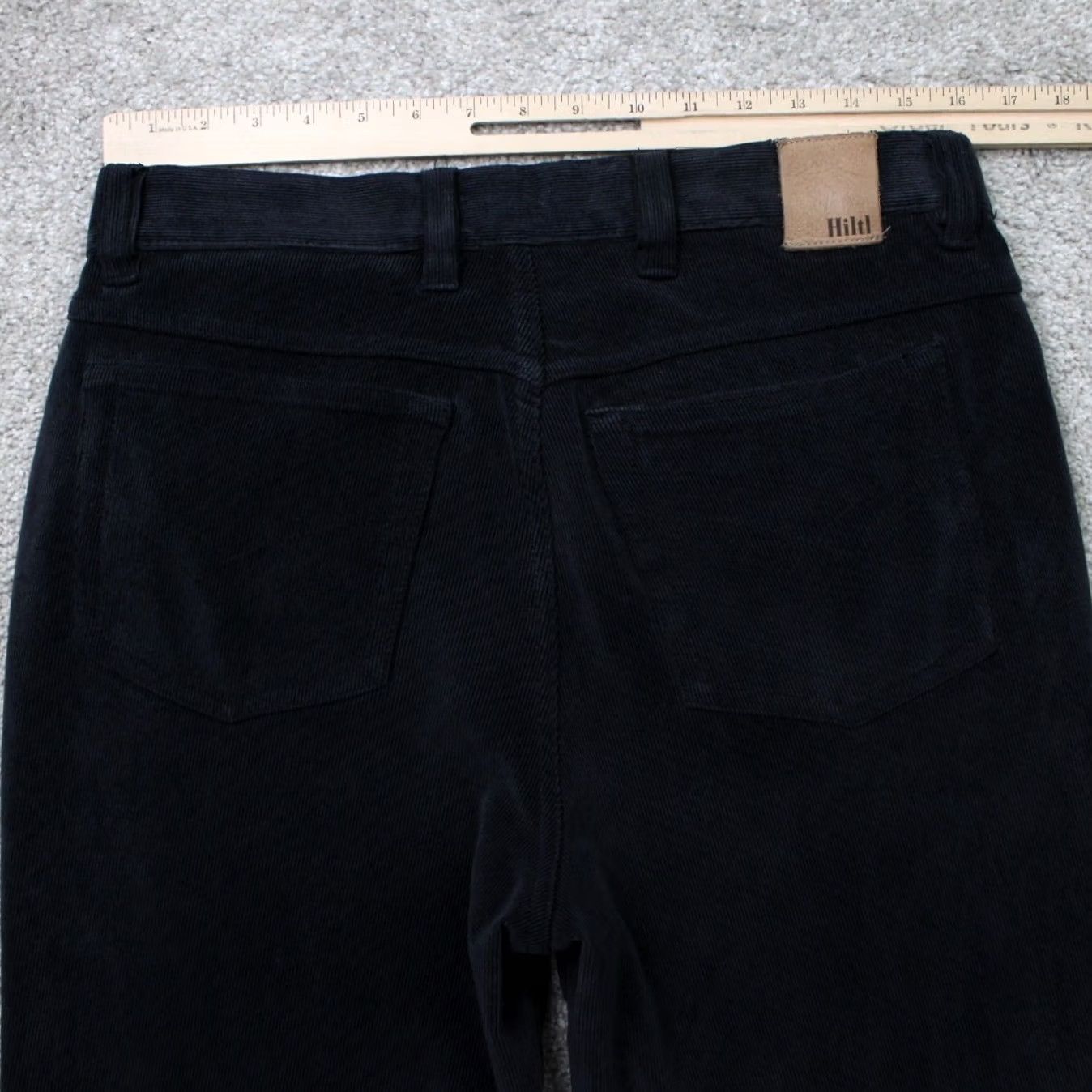 Vintage Hiltl Pants Mens 34x30 Black Corduroy Flat Front Trousers Straight Leg Dress Pants 90s Preppy academia Classic Mens Size US 34 / EU 50 - 7 Thumbnail