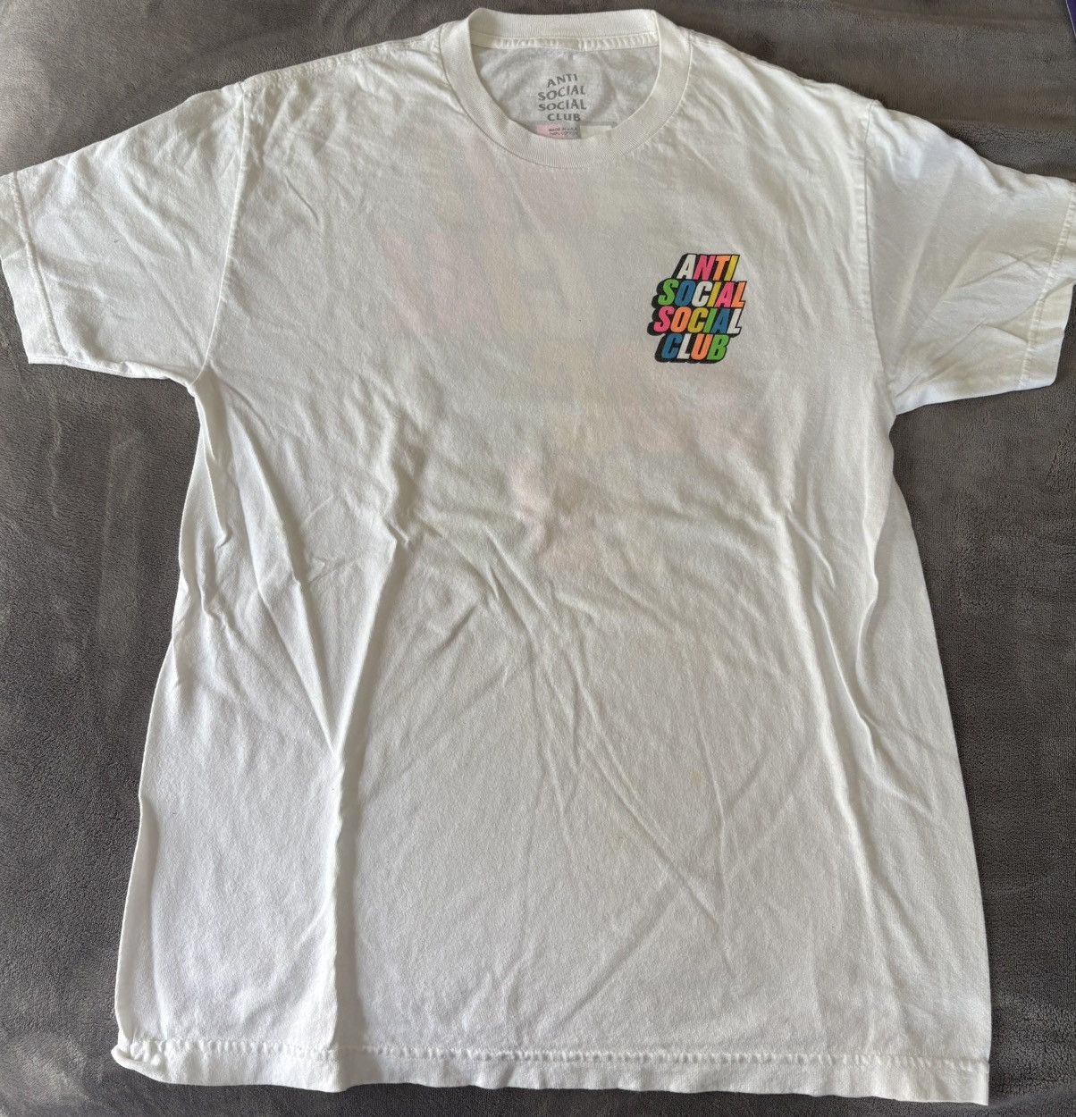 Anti Social Social Club ASSC Blocked Logo Rainbow T shirt Size US L / EU 52-54 / 3 - 1 Thumbnail