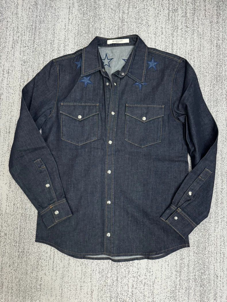 Givenchy givenchy denim shirt with star embroidery - dmc Size US XS / EU 42 / 0 - 1 Thumbnail