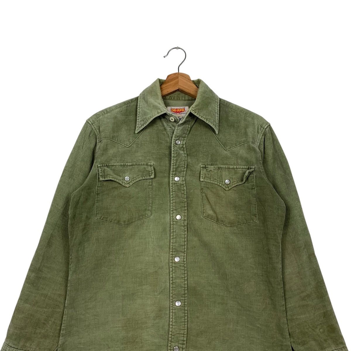 Big John 80’s BIG JOHN Green Corduroy Work Shirt Button Up #2184-C97 Size US M / EU 48-50 / 2 - 2 Thumbnail