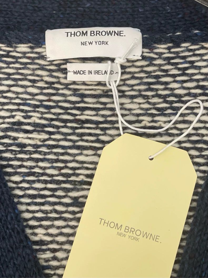 Thom Browne Thom browne Dark blue white retro jacquard four-striped woo Size US L / EU 52-54 / 3 - 5 Thumbnail