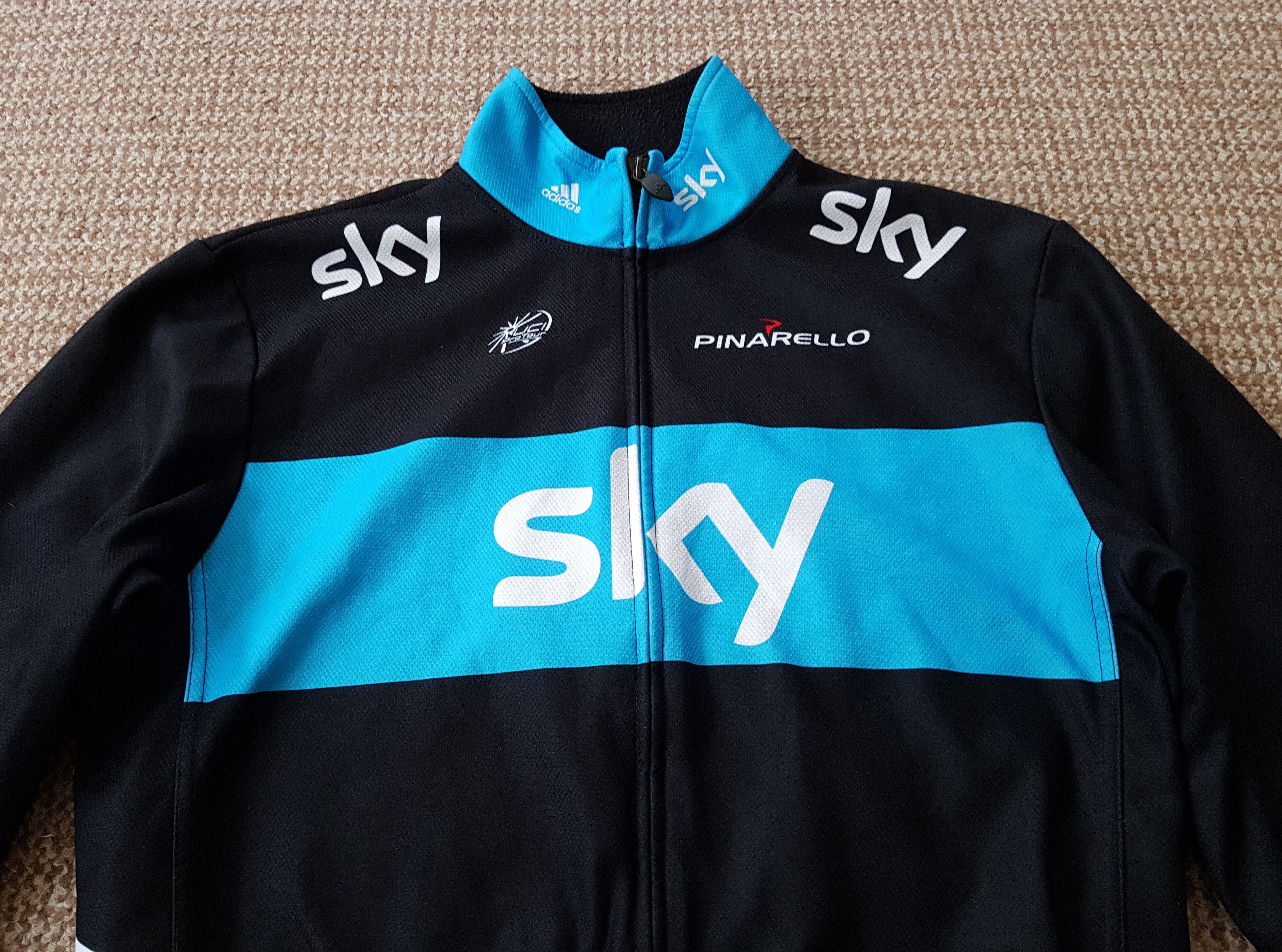 Adidas Adidas Team Sky Pinarello Full-Zip Cycling Jersey Jacket Size US XL / EU 56 / 4 - 4 Thumbnail