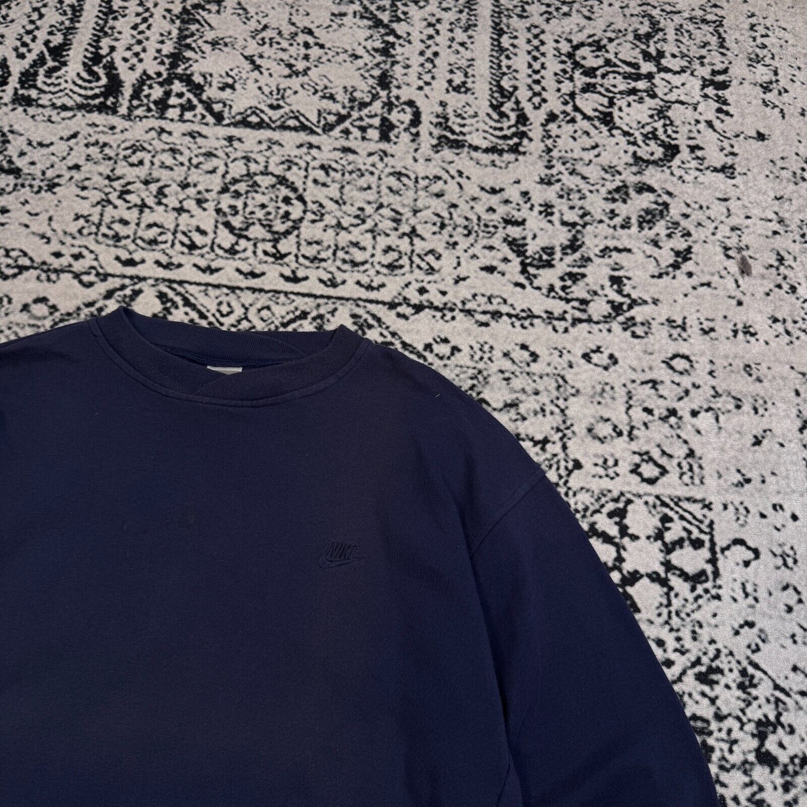 Nike × Vintage Vintage Nike Unisex Navy Cotton Sweatshirt Size XL Size US XL / EU 56 / 4 - 7 Thumbnail